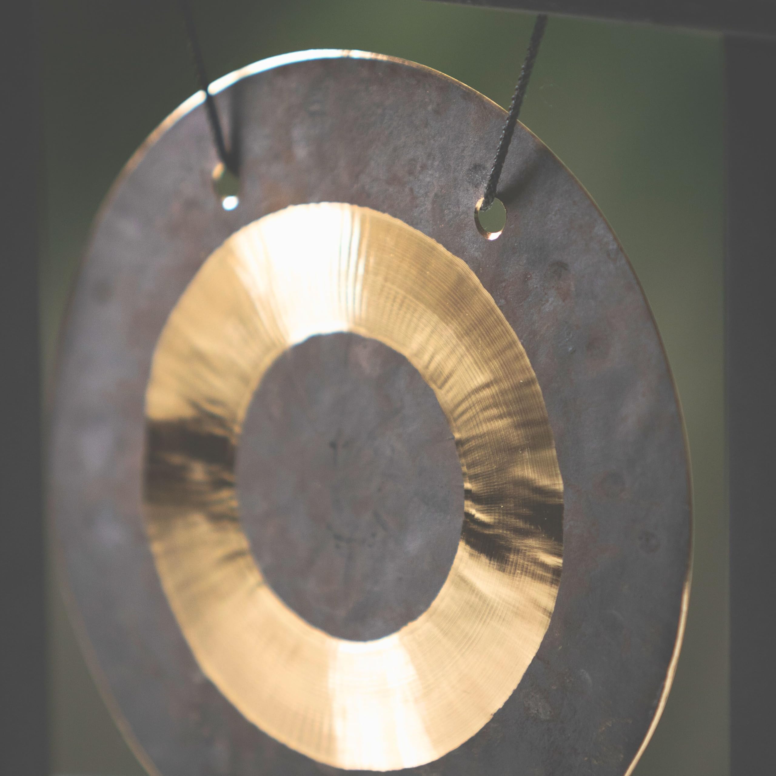 Woodstock Wind Chimes Desk Gong, Brass Hand Hammered Bronze, Medium 12   Inch Tall, For Meditation, Yoga, Classrooms, Offices, G