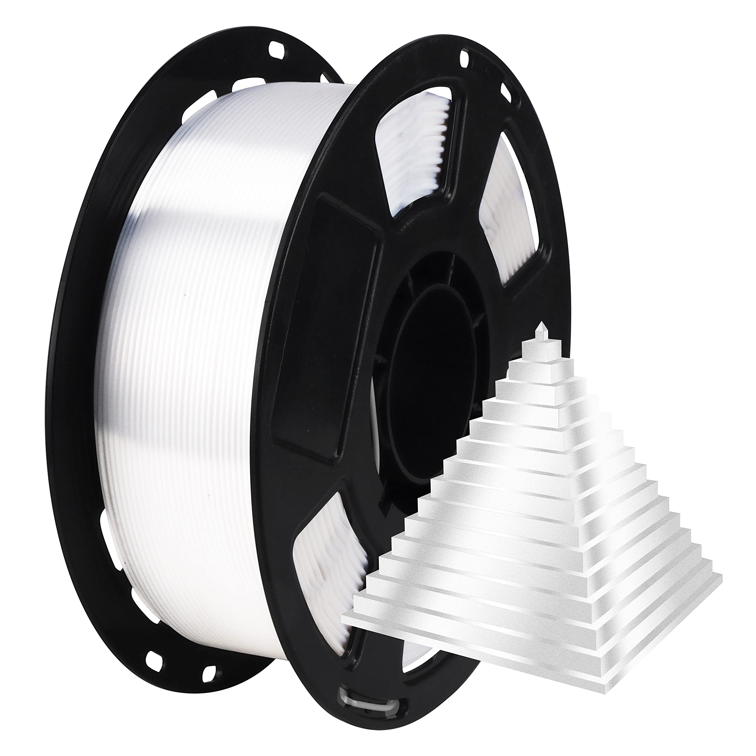 Silk Pearlescent Shiny Pearl White PLA Filament, 1kg 2.2lbs 1.75mm 3D Printing Material, Widely Support for FDM 3D Printer, Pack