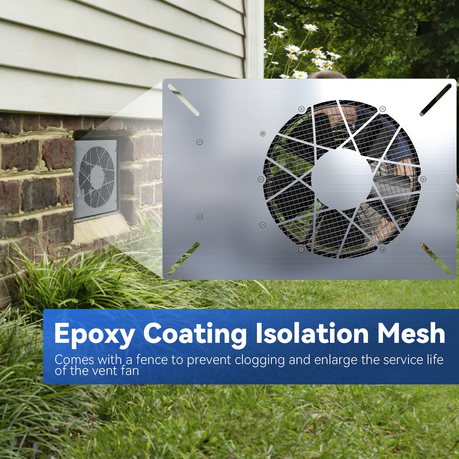 Abestorm 540Cfm Crawlspace Ventilation Fans Ip 55 Grade Basements Vent Fan 8.7 Inches Ventilator Fan With Freeze Protection Ther