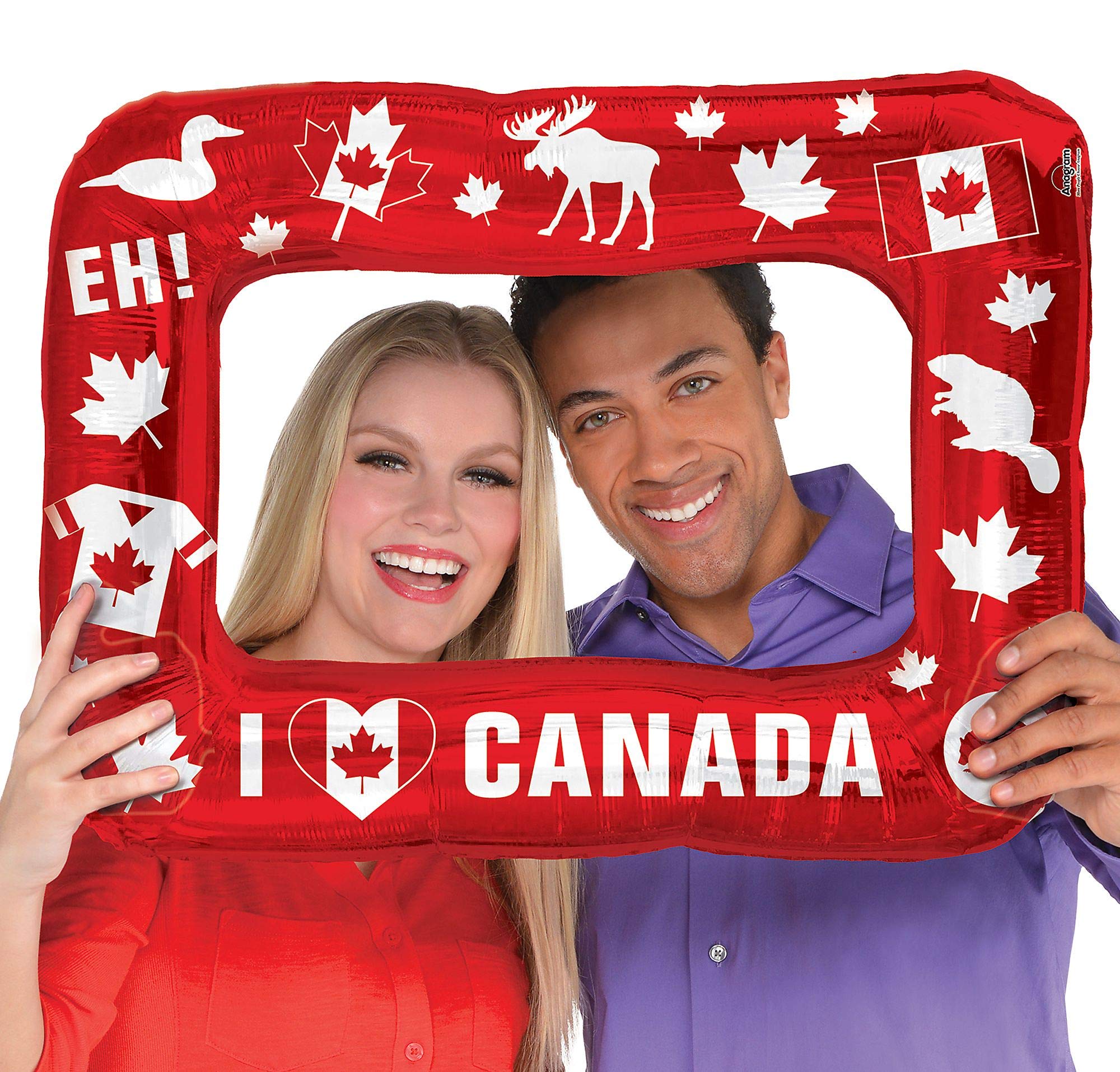 Amscan Photo Prop Inflatable Frame, 17 3/4' X 25 1/4', Red