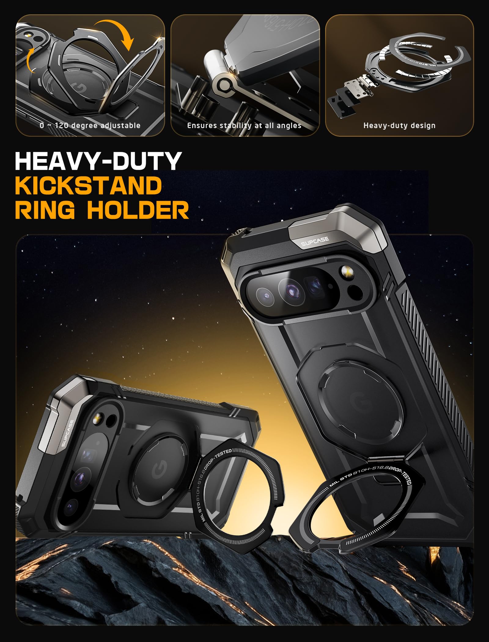 Supcase For Google Pixel 10 Pro Xl Case With Stand (Unicorn Beetle Grip), [Compatible With Magsafe] [Military-Grade Protection]