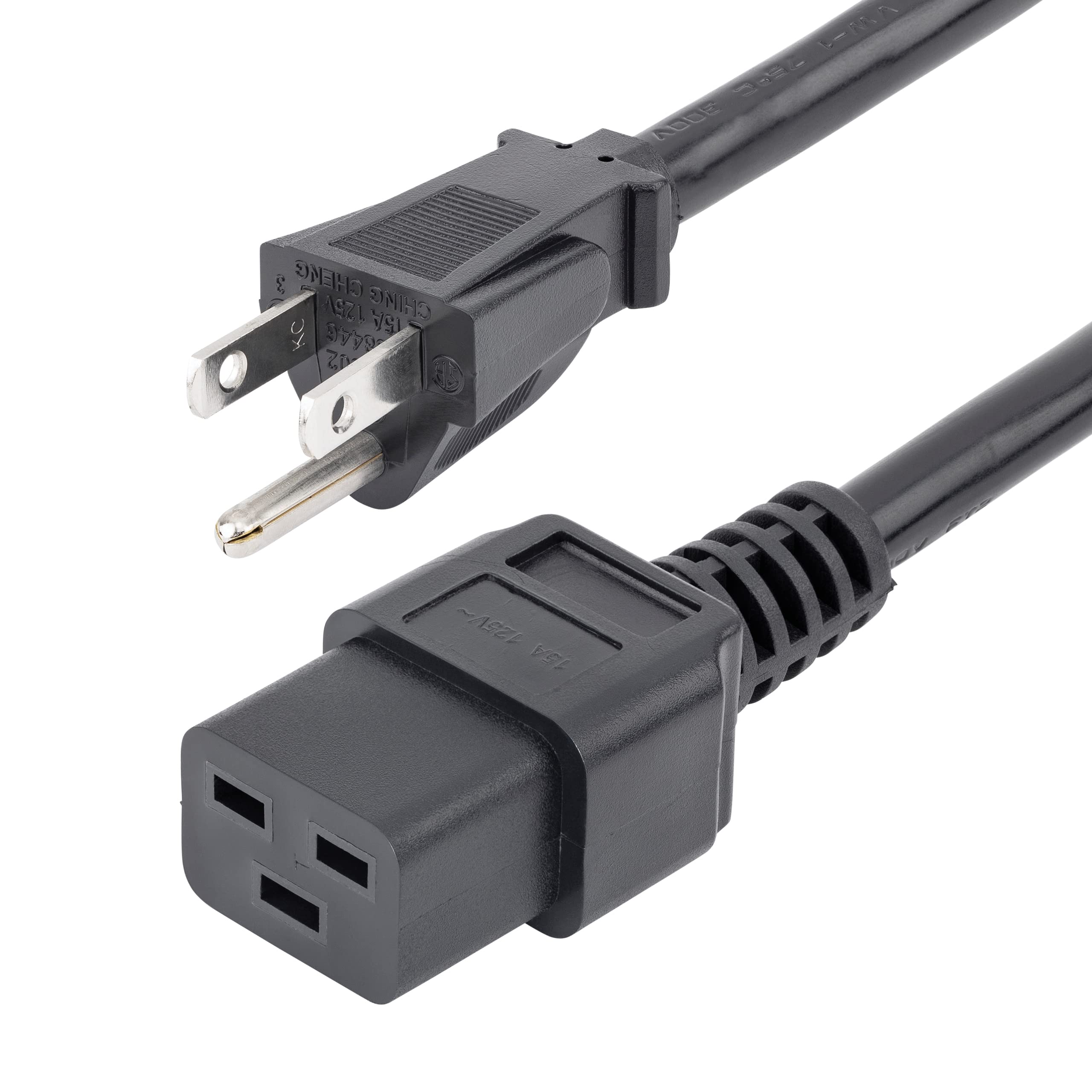 Startech.Com 6Ft (1.8M) Heavy Duty Power Cord, Nema 5 15P To C19 Ac Power Cord, 15A 125V, 14Awg, Computer Power Cord, Heavy Gaug