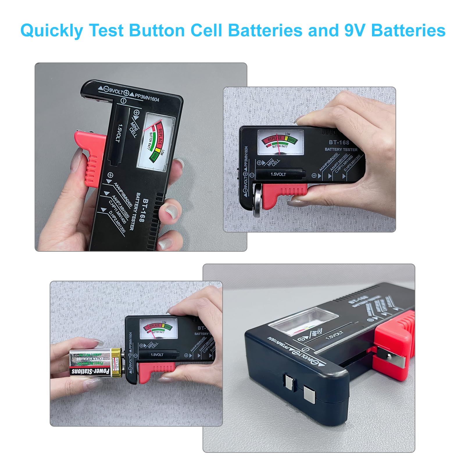 Dlyfull Battery Tester, Small Battery Testers Universal Battery Checker For Aaa Aa C D 9V 1.5V Button Cell Household Batteries