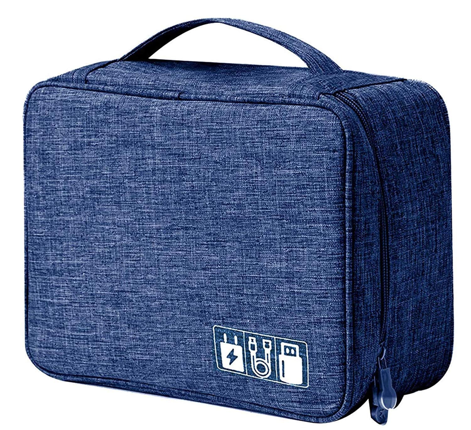 Brain Freezer Electronics Accessories Organizer Bag, Universal Carry Travel Gadget Bag For Cables, Plug And More, Perfect Size F