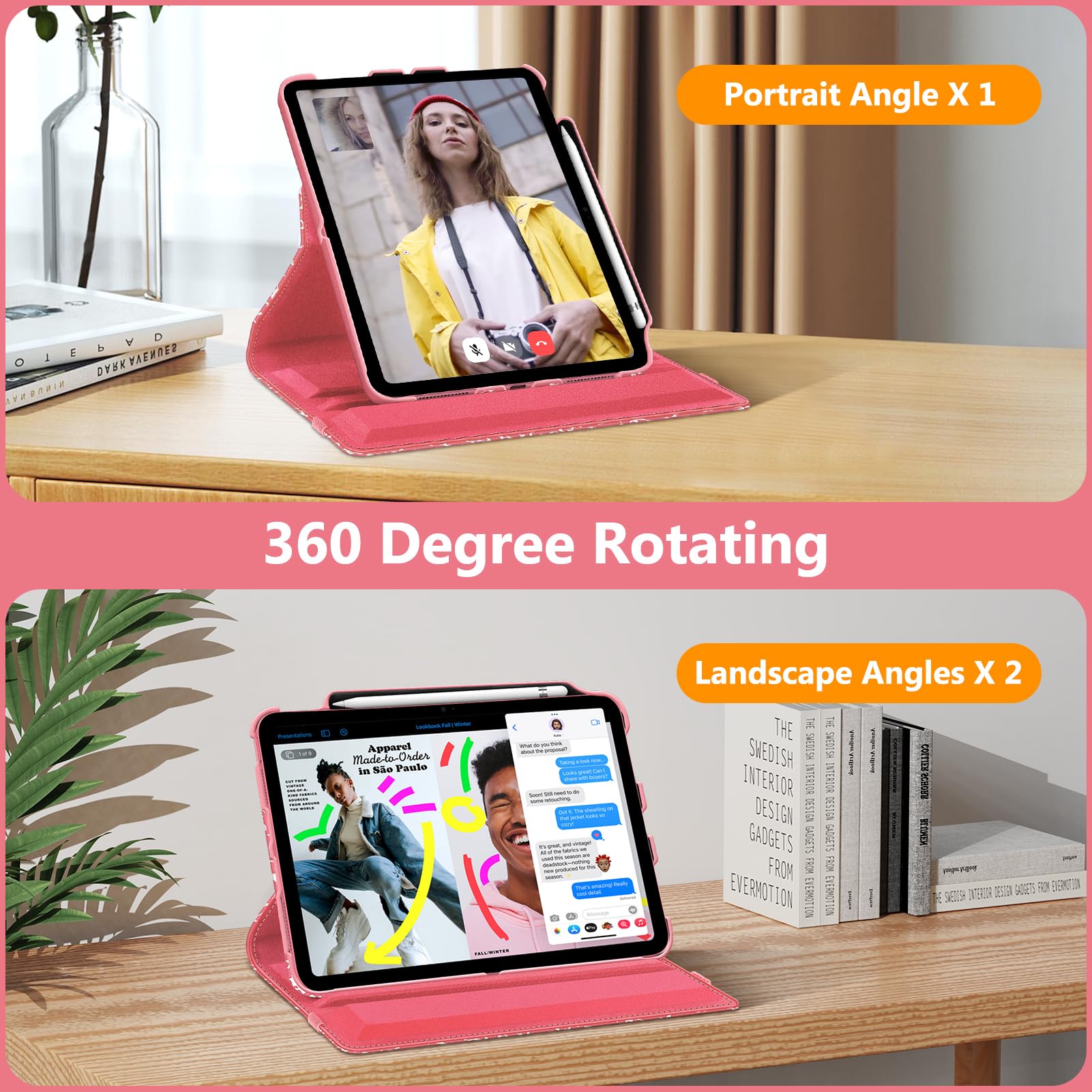 Fintie Rotating Case For Ipad 10Th Generation 10.9 Inch Tablet (2022 Model) With Pencil Holder   360 Degree Rotating Protective