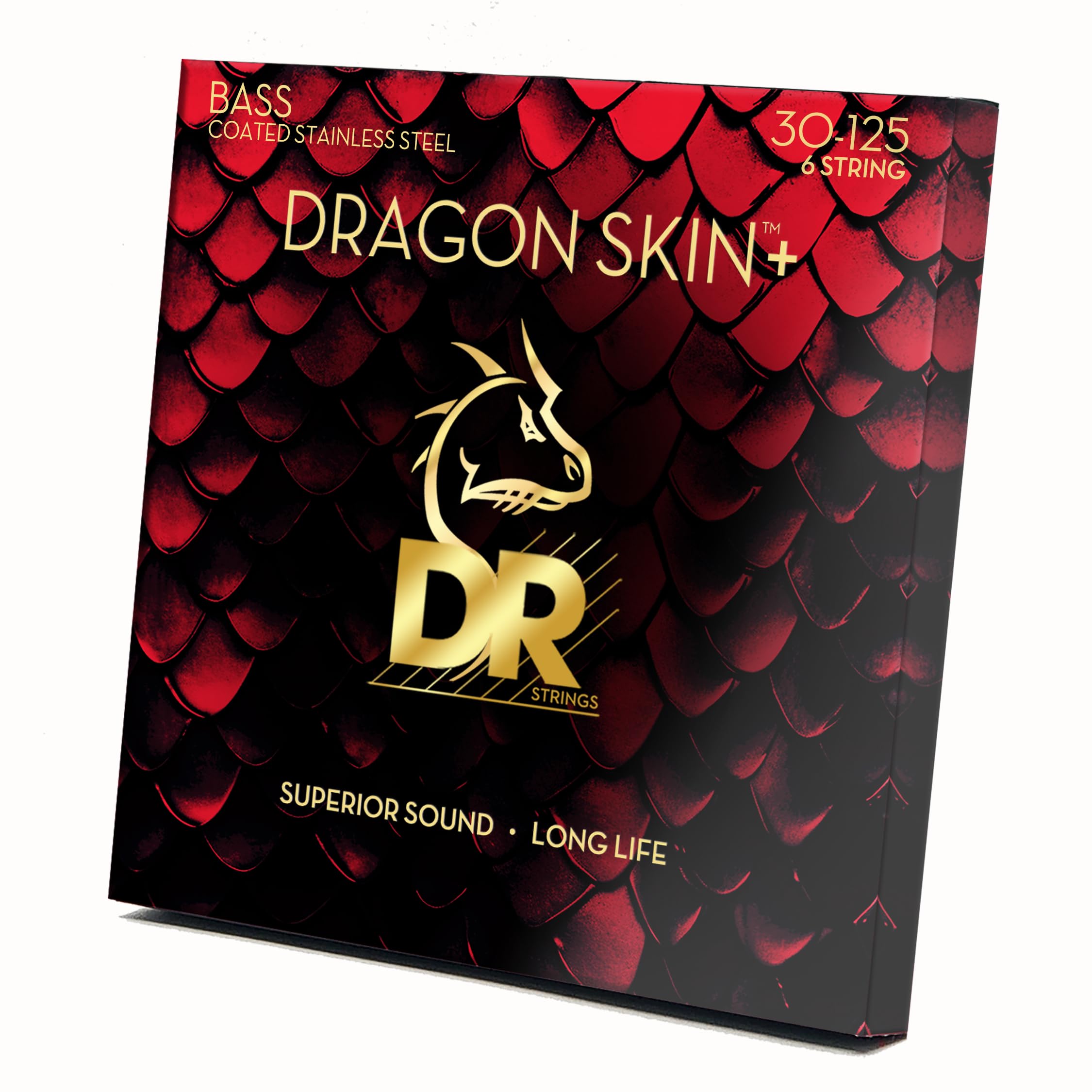 DR Strings DRAGON SKIN+ - Coated Stainless Steel Bass Strings - DBS6-30 - Superior Sound with Comfortable Feel & Long Life: 6 St