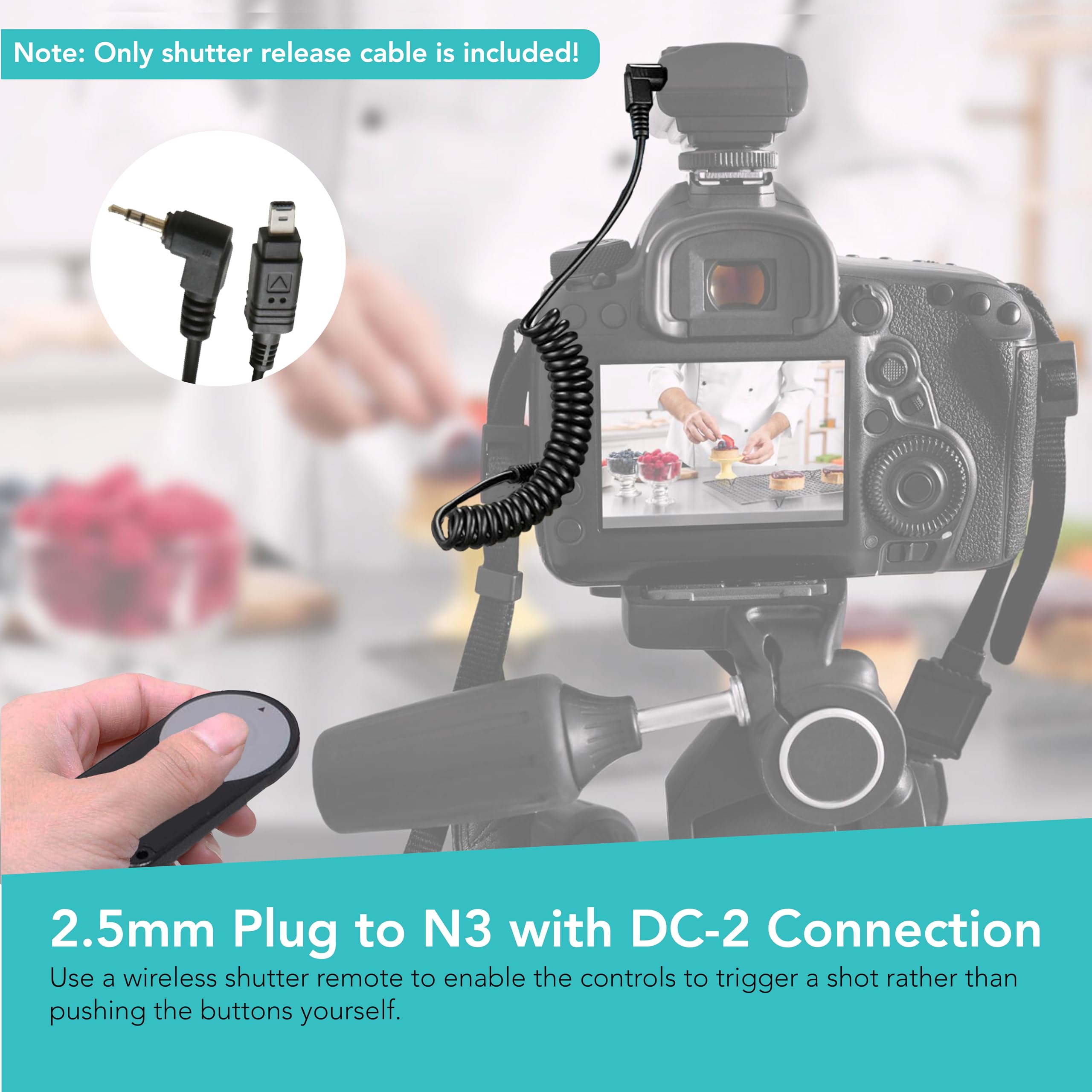 Foto&Tech 2.5Mm N3 Camera Remote Control Shutter Release Cable Cord Compatible With Nikon D780 Z6 Z7 D7500 D750 D5600 D5500 D720