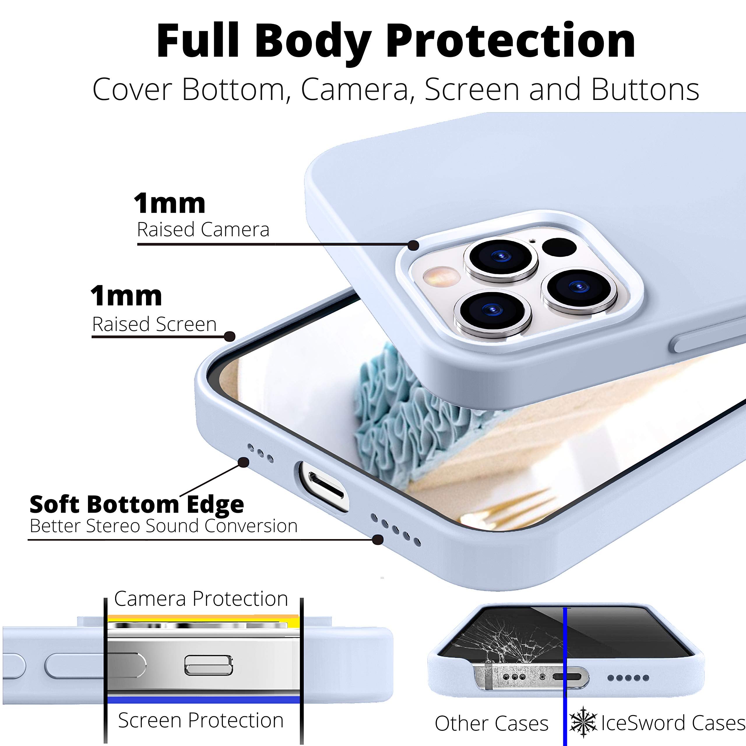 Icesword Iphone 12 Mini Case Clove Purple, Thin Liquid Silicone Case, Matte Pure Color, Soft Silk Microfiber Cloth, Gel Rubber F