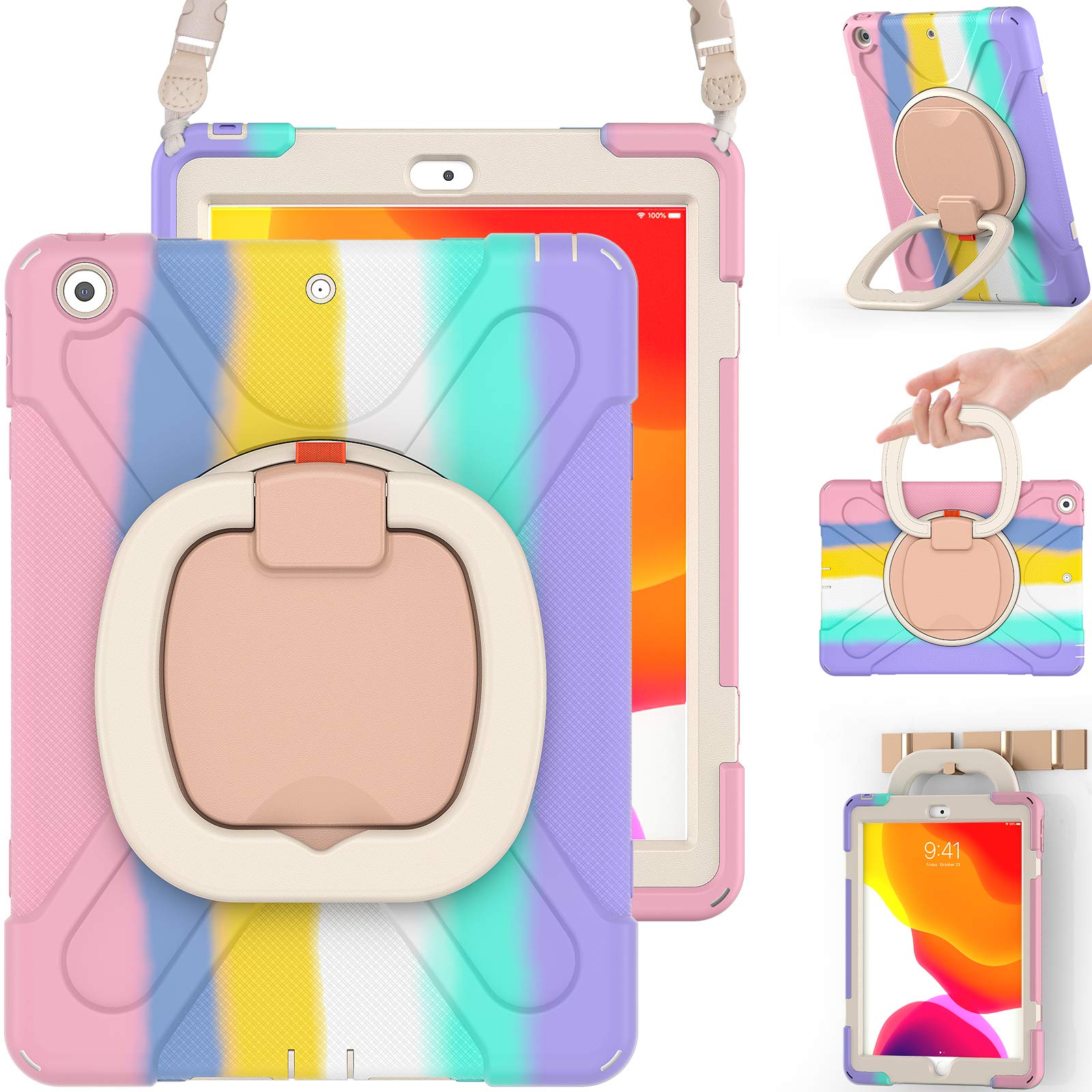 Braecn Kids Case For Ipad 9Th 8Th 7Th Generation 10.2 2021 2020 2019, Shockproof Silicone Case With Screen Protector, Pencil/Pen