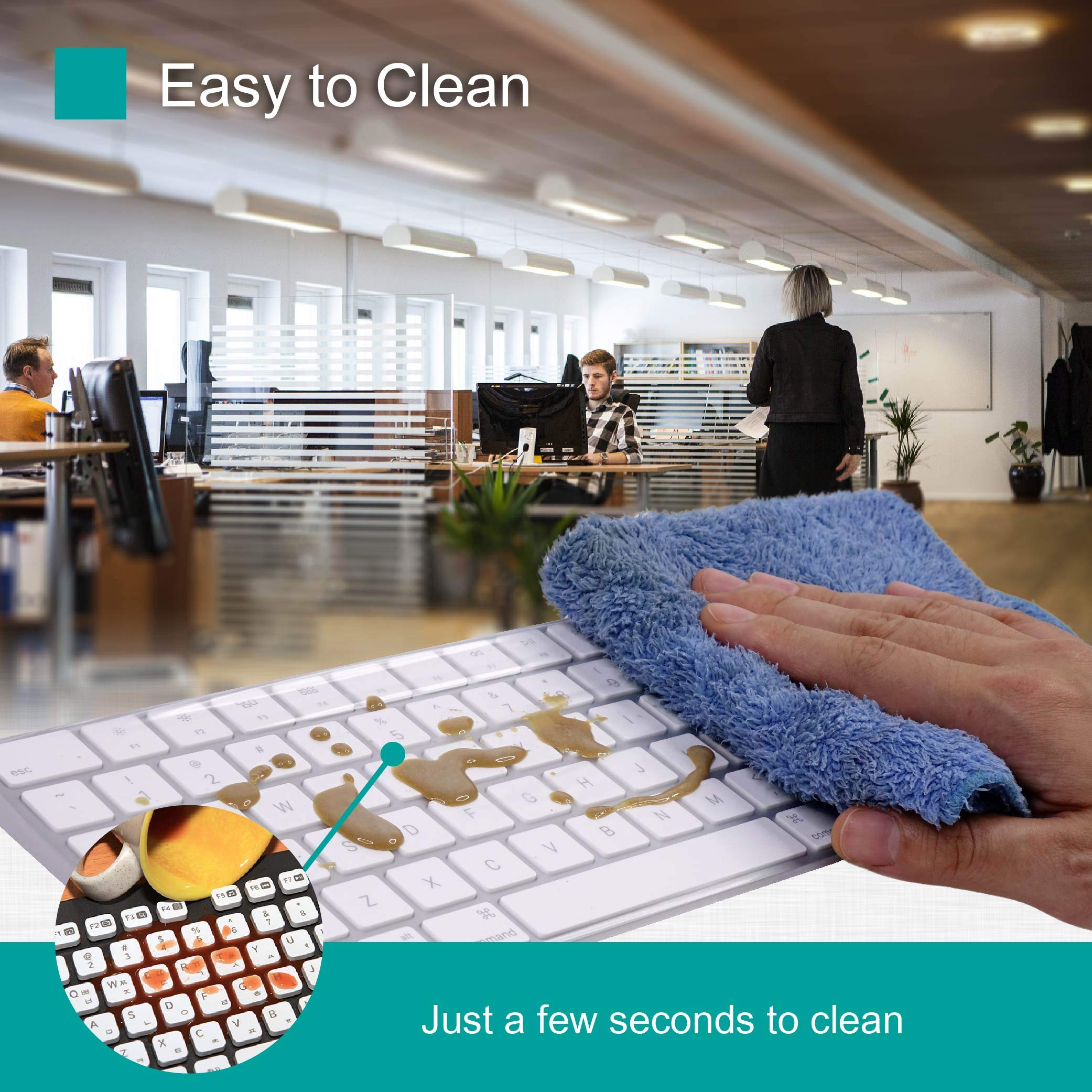 Green Onions Supply Fully Covered Flat Style 0.025Mm Wipeable Superb Tactile Feeling Waterproof Anti Dust Keyboard Cap Cover For