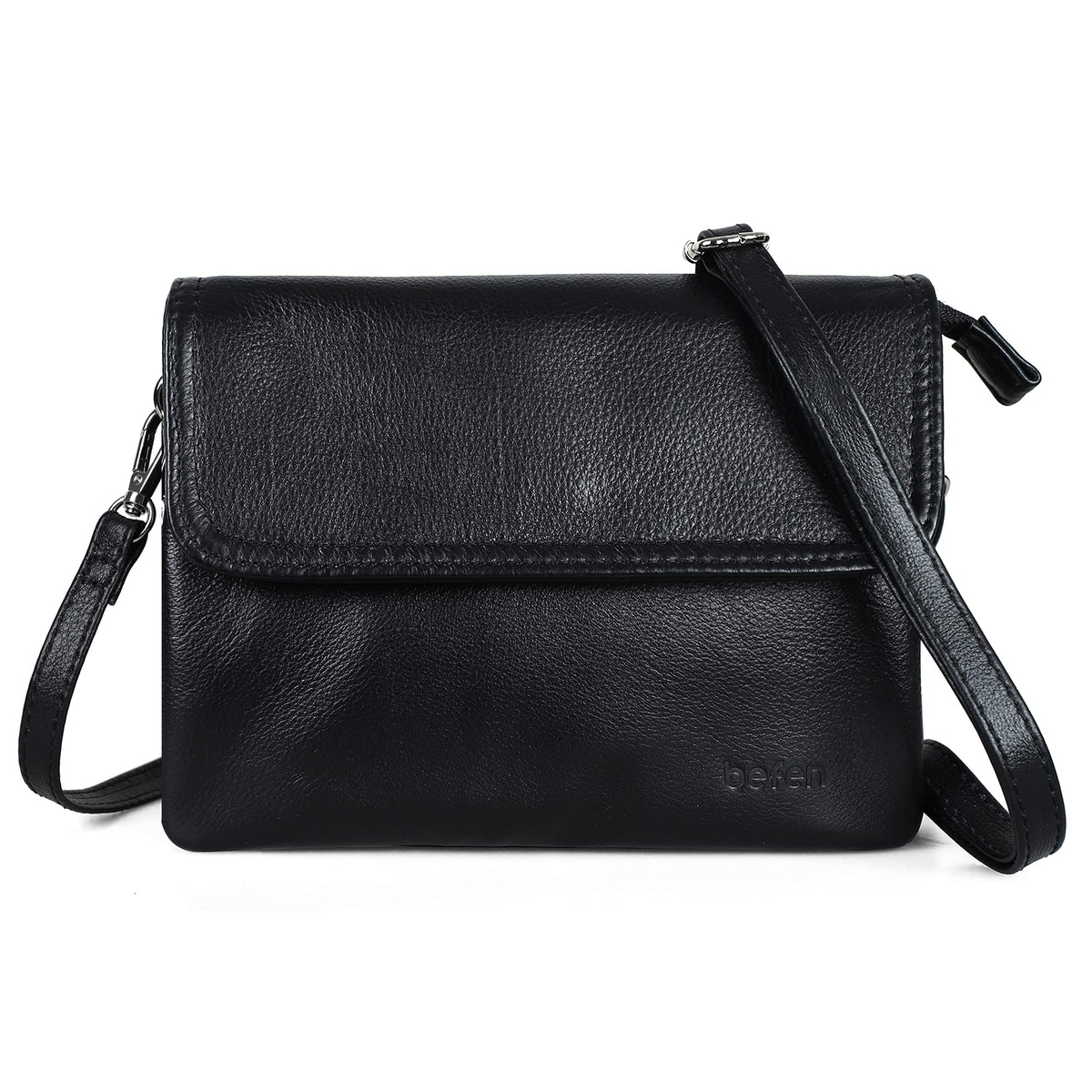 Befen Genuine Leather Small Crossbody Bags For Women, Trendy Cell Phone Cross Body Wallet Purse With Multiple Pockets For Travel