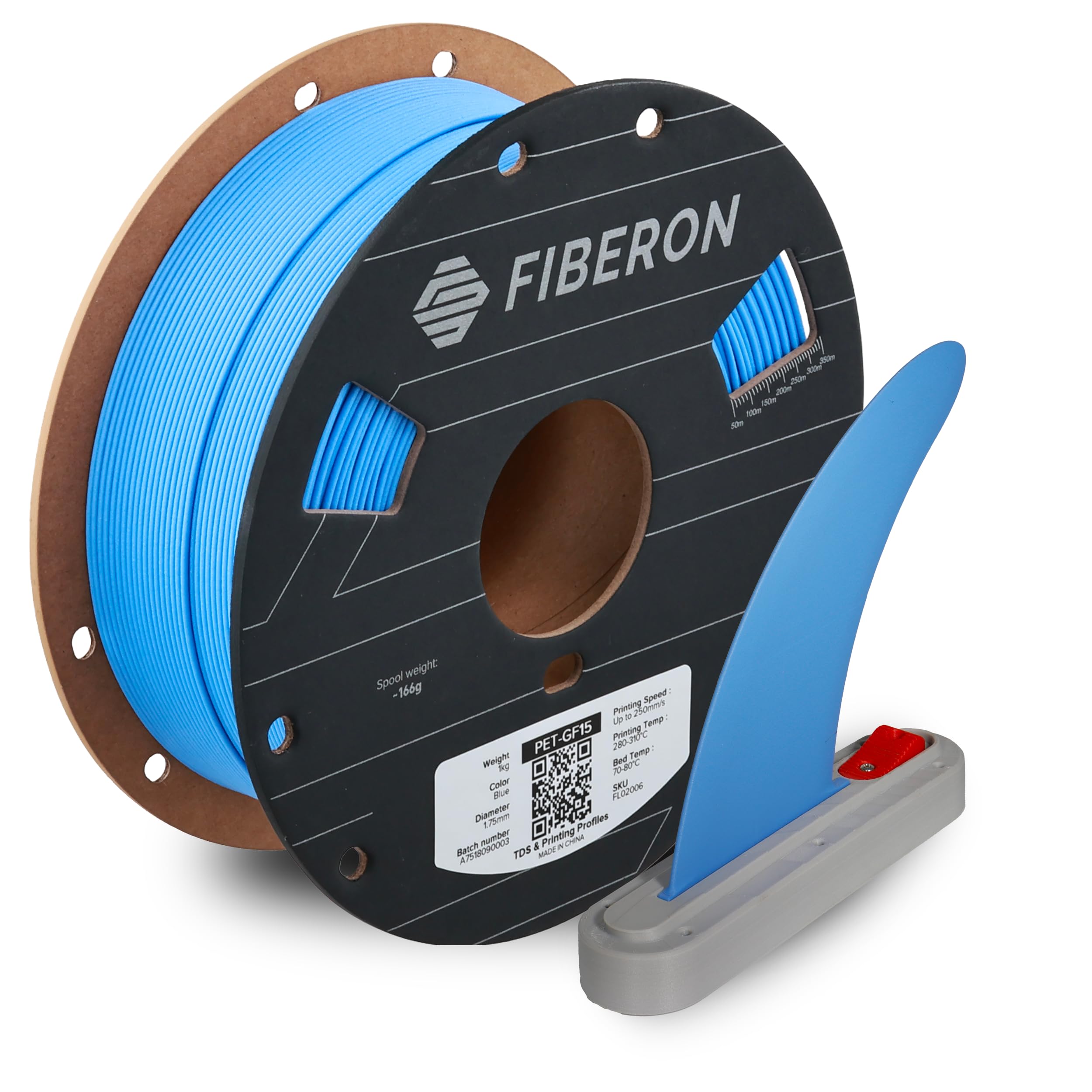Polymaker Fiberon Blue PET-GF15 3D Printer Filament 1.75mm 1KG, 15% Glass Fiber Reinforced, High Strength & Heat Resistance, Ide