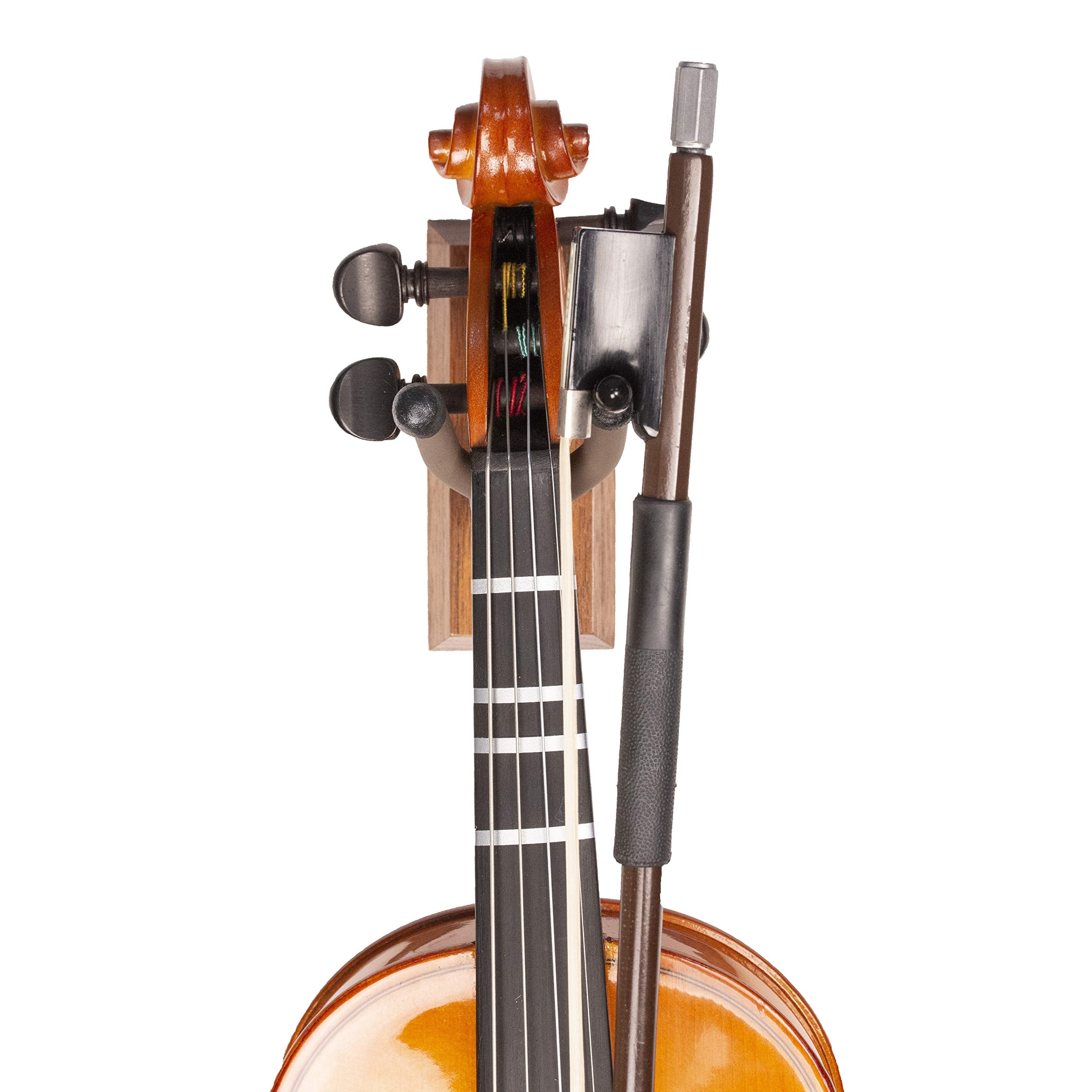 String Swing Hardwood Home & Studio Violin Hanger Wall Mount   For Small Violins And Violas   Black Walnut