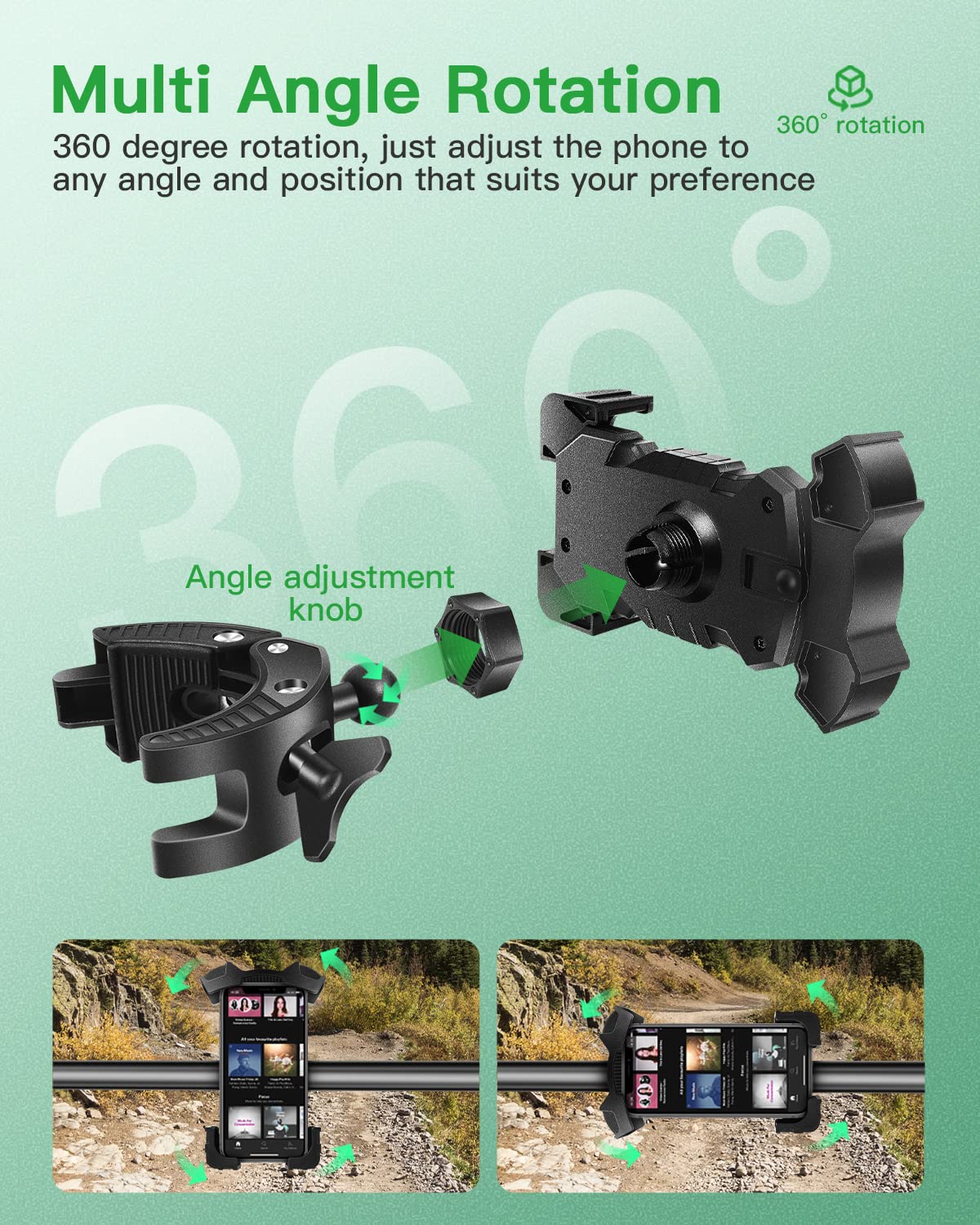 Ilvgolf Universal Phone Holder Golf Cart, Phone Mount For Bike, Bicycle, Push Cart, Boat, Car, Stroller, Motorcycle, Fits Most M