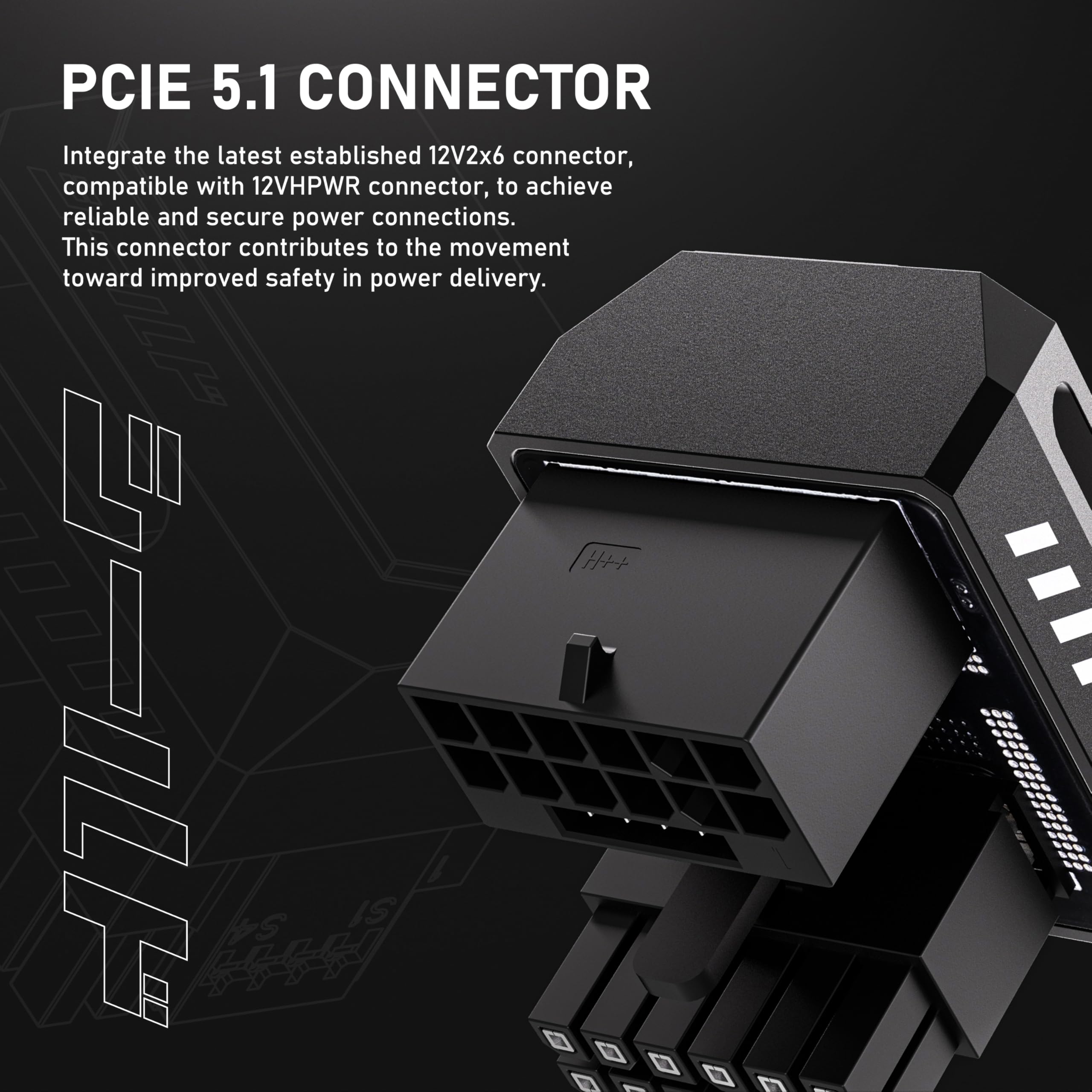 Ezdiy Fab Pcie 5.1 Adapter   600W 12+4Pin, 16Pin 12Vhpwr Gpu Power Connector, 12V 2X6 Gpu Adapter,180 Degree Right Angle   Compa