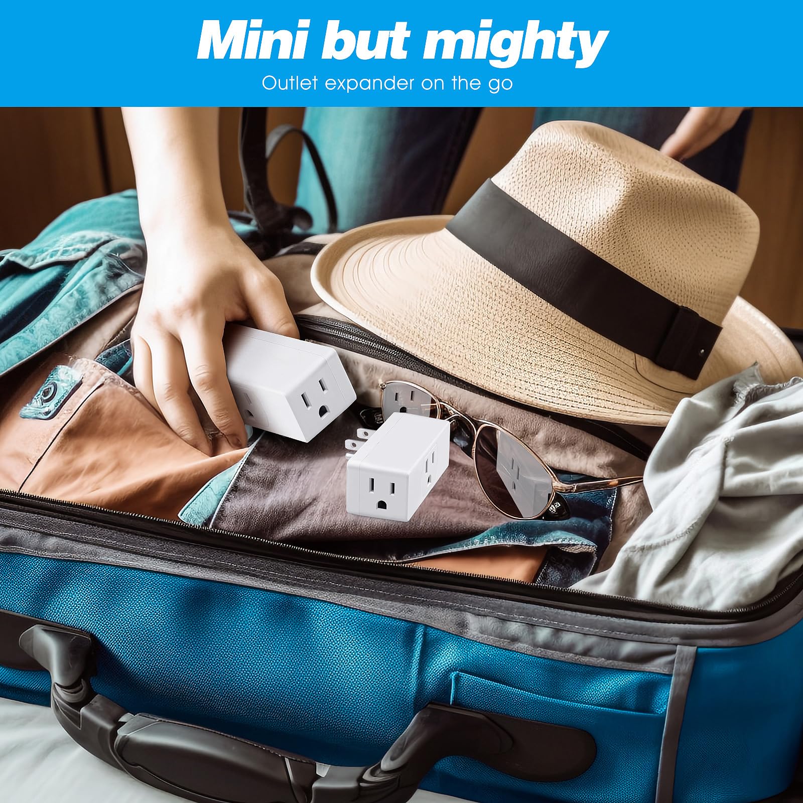 Multi Plug Outlet Extender 2Pack, Multiple Outlet Splitter, 3 Outlet Grounding Wall Adapter, Multi Plug Wall Outlet, Multiple Pl