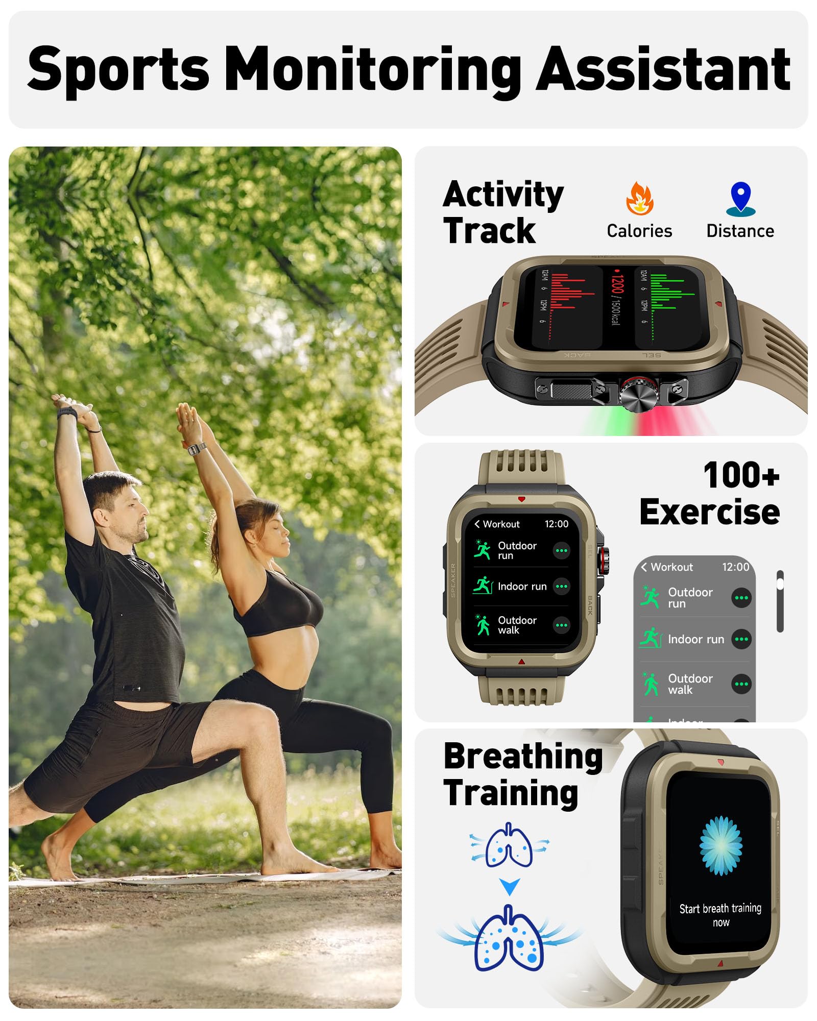 Vrpefit Smart Watch For Men Women (Answer/Make Call), Alexa Built In, 1.8 Fitness Tracker With 100 Sports Modes, Heart Rate Bloo