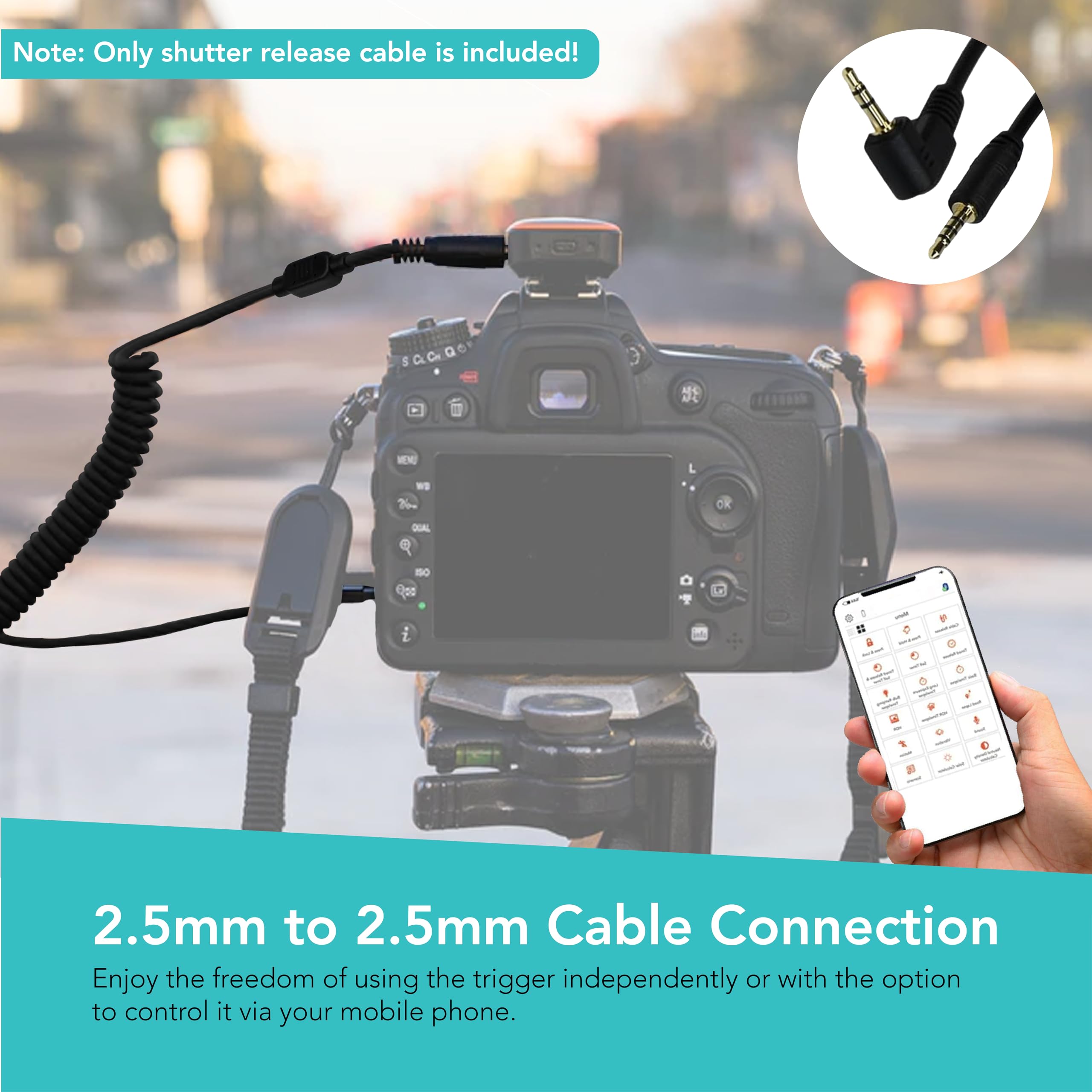 Foto&Tech 2.5Mm Remote Control Shutter Release Cable Compatible With Miops Trigger Compatible With Panasonic Lumix Dc-G9 Gh5/Dmc