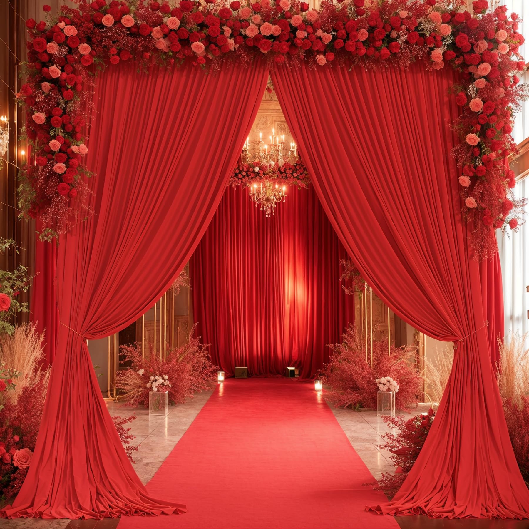 10Ft X 7Ft Red Backdrop Curtain For Parties Red Wrinkle Free Backdrop Drapes Panels For Wedding Baby Shower Birthday Photo Photo