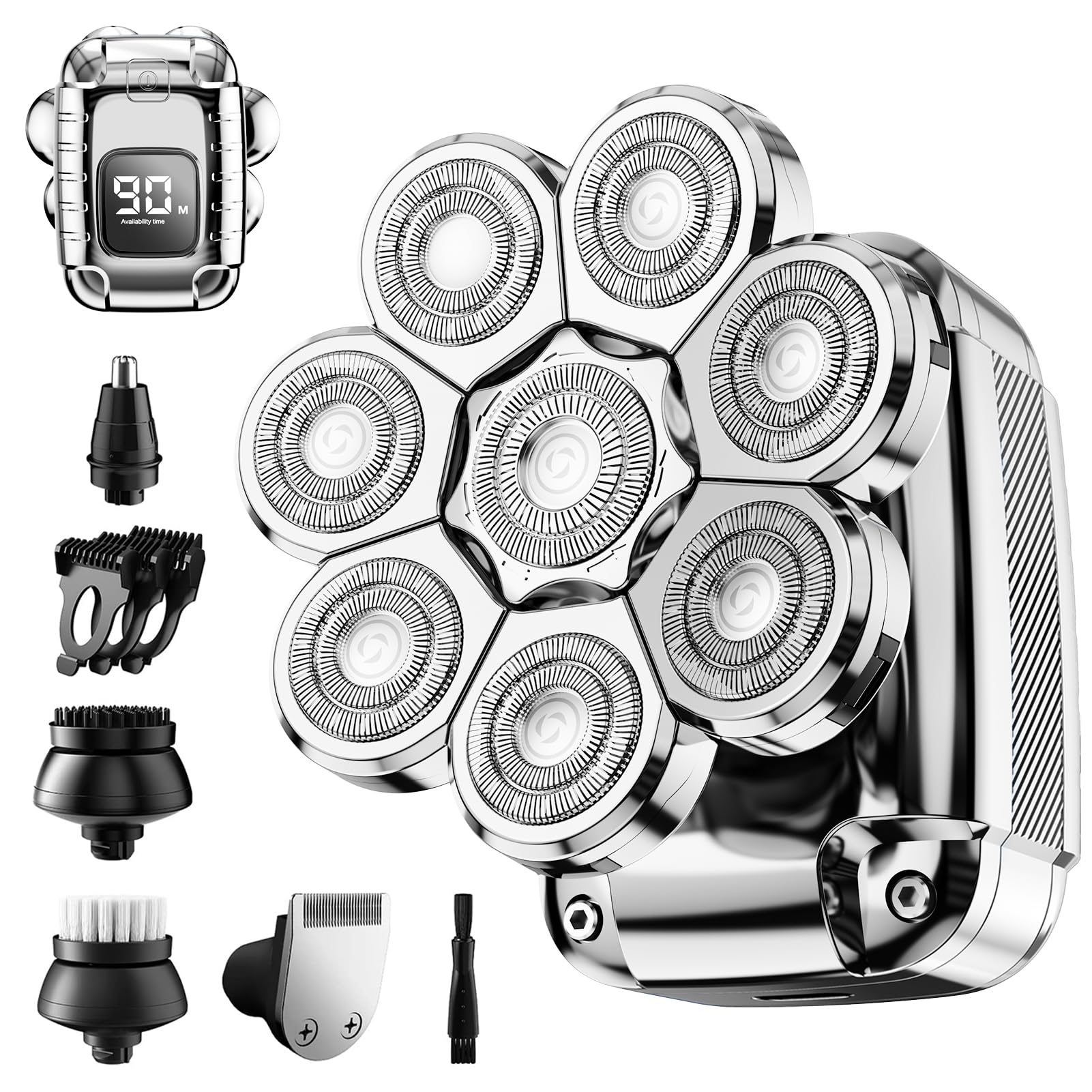 Head Shaver For Bald Men,2024 Upgrade 8 In 1 Mens Electric Shaver Bald Head Shaver For Men,Electric Razor For Bald Men Ipx7 Wate