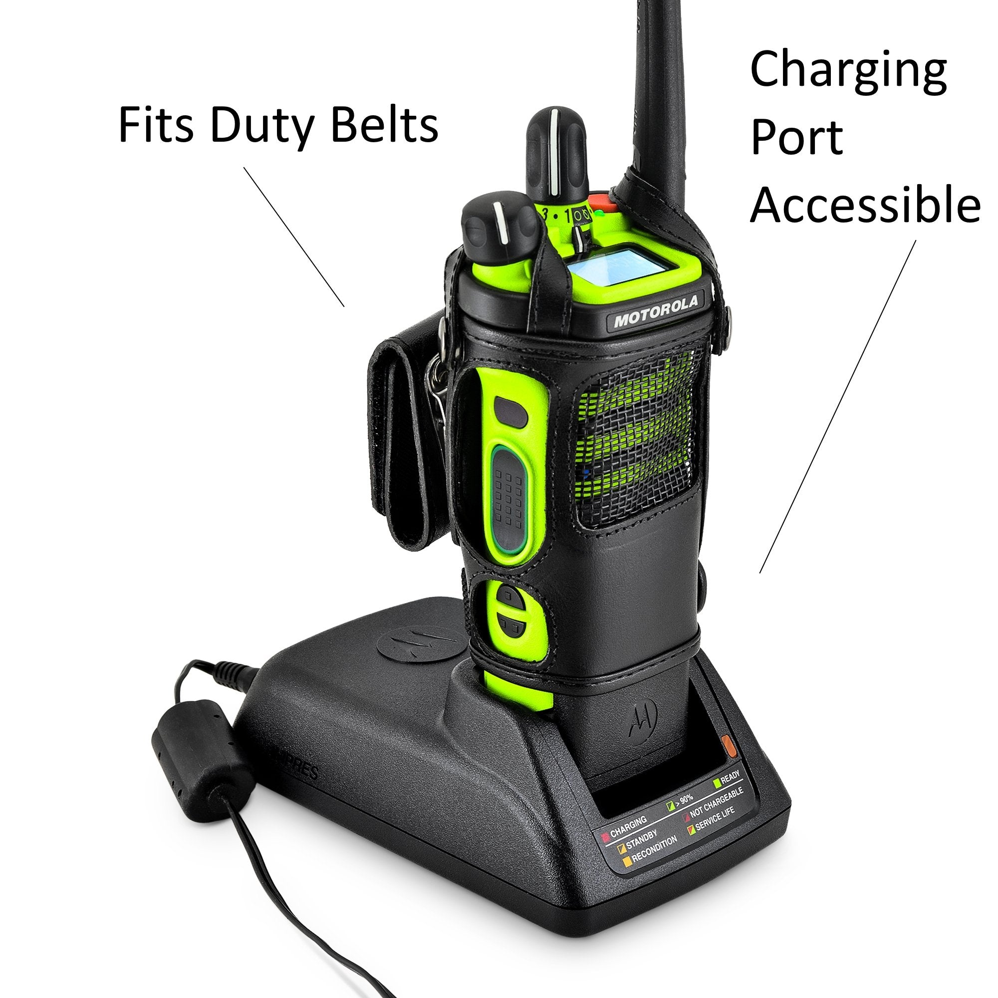 Turtleback Radio Holster For Motorola Apx6000Xe   Durable Leather Radio Holster With Heavy Duty Ratcheting 2.25'' Belt Loop   Al