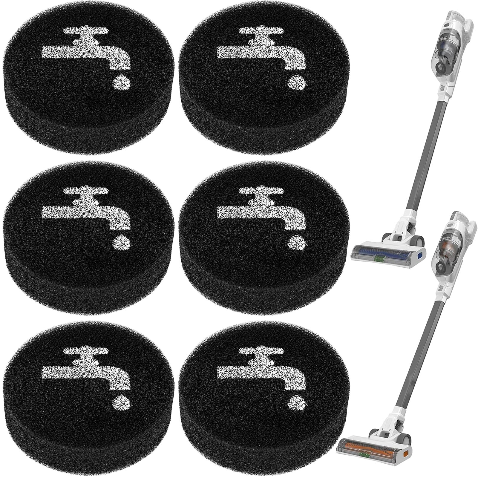 Sponge Filter Replacement Compatible With Black+Decker Powerseries+ 16V / 20V Cordless Stick Vacuum Models Bhfea420J, Bhfea520J,