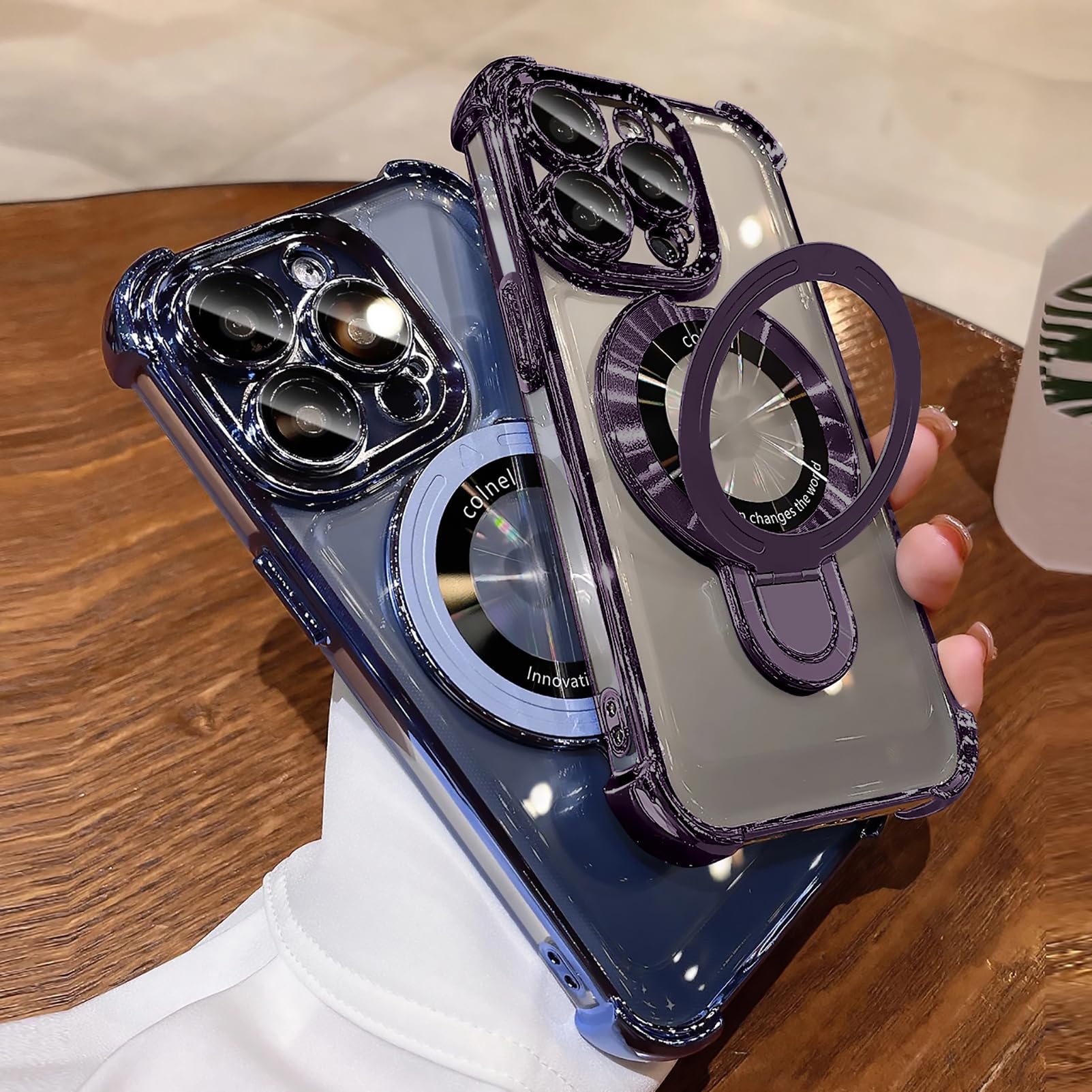 Uioeua For Iphone 13 Pro Max Case With Magnetic Ring Stand,[Compatible With Magsafe] Four Corners Shockproof [Military Grade Dro