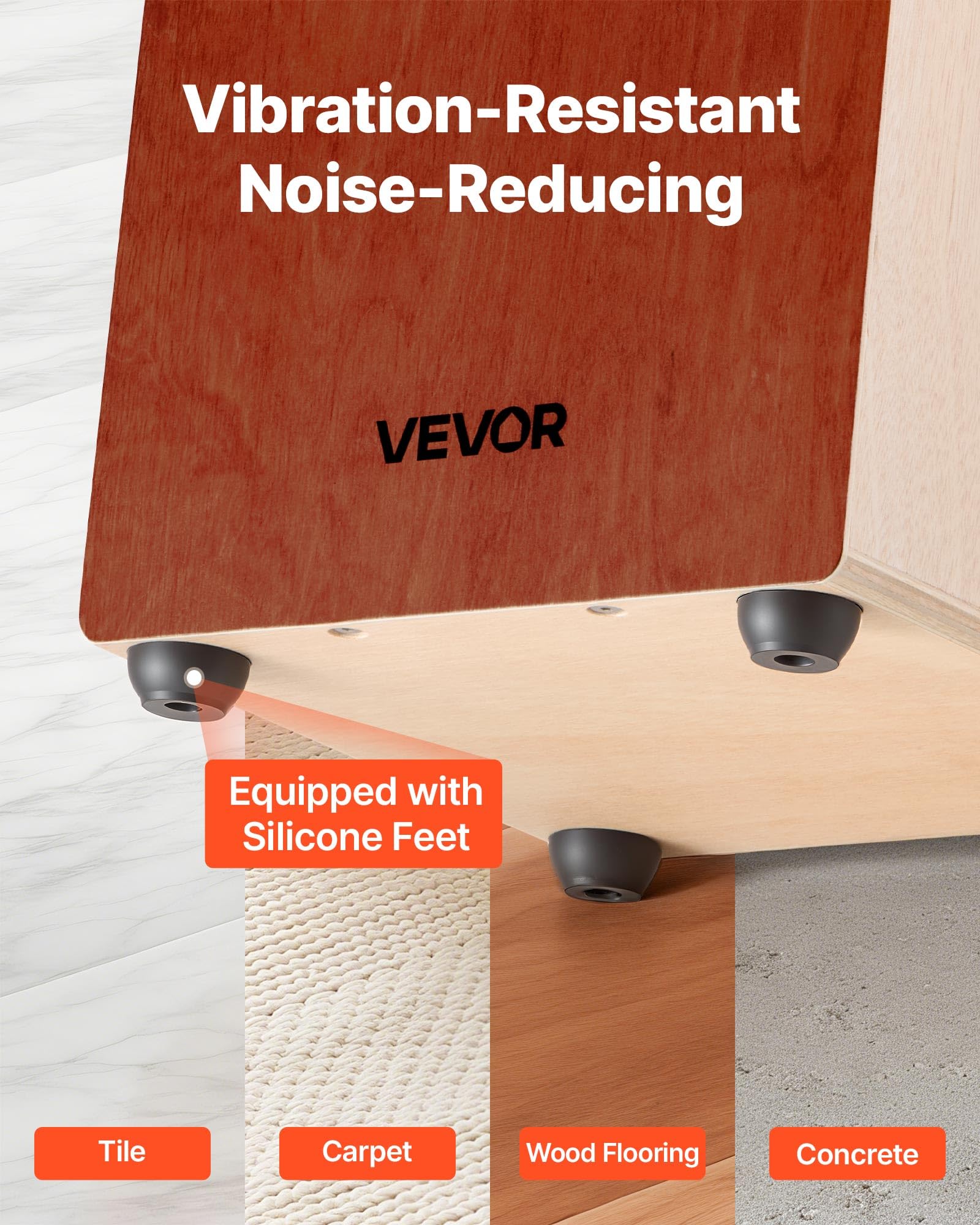 Vevor Cajon Box Drum, With Internal, Lightweight Wooden Percussion Box, Portable Birch Wood Drum Musical Instrument With Silicon