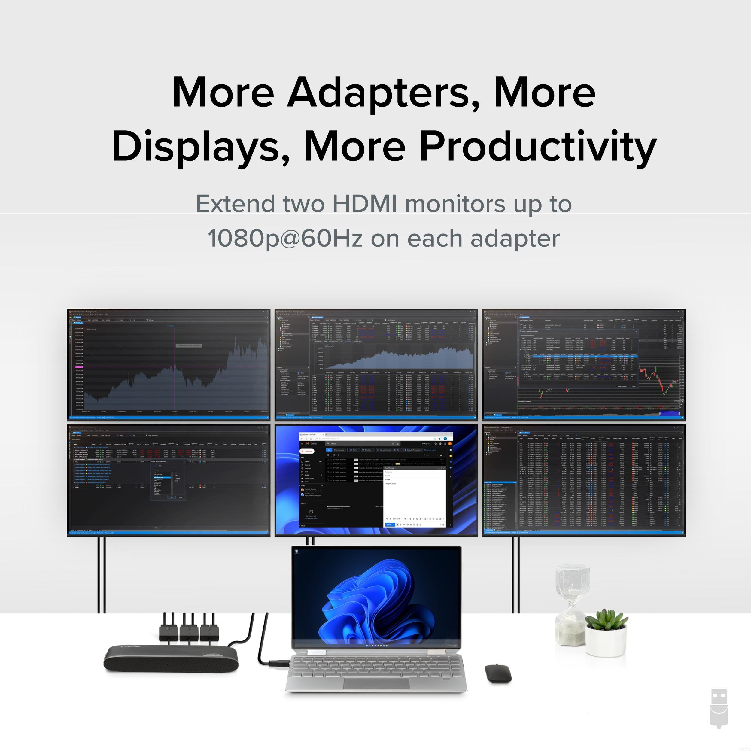 Plugable Dual Monitor Adapter For M1/M2/M3 Based Macos Systems, Windows, Chromeos. Broad Compatibility - Thunderbolt, Usb-C Or U