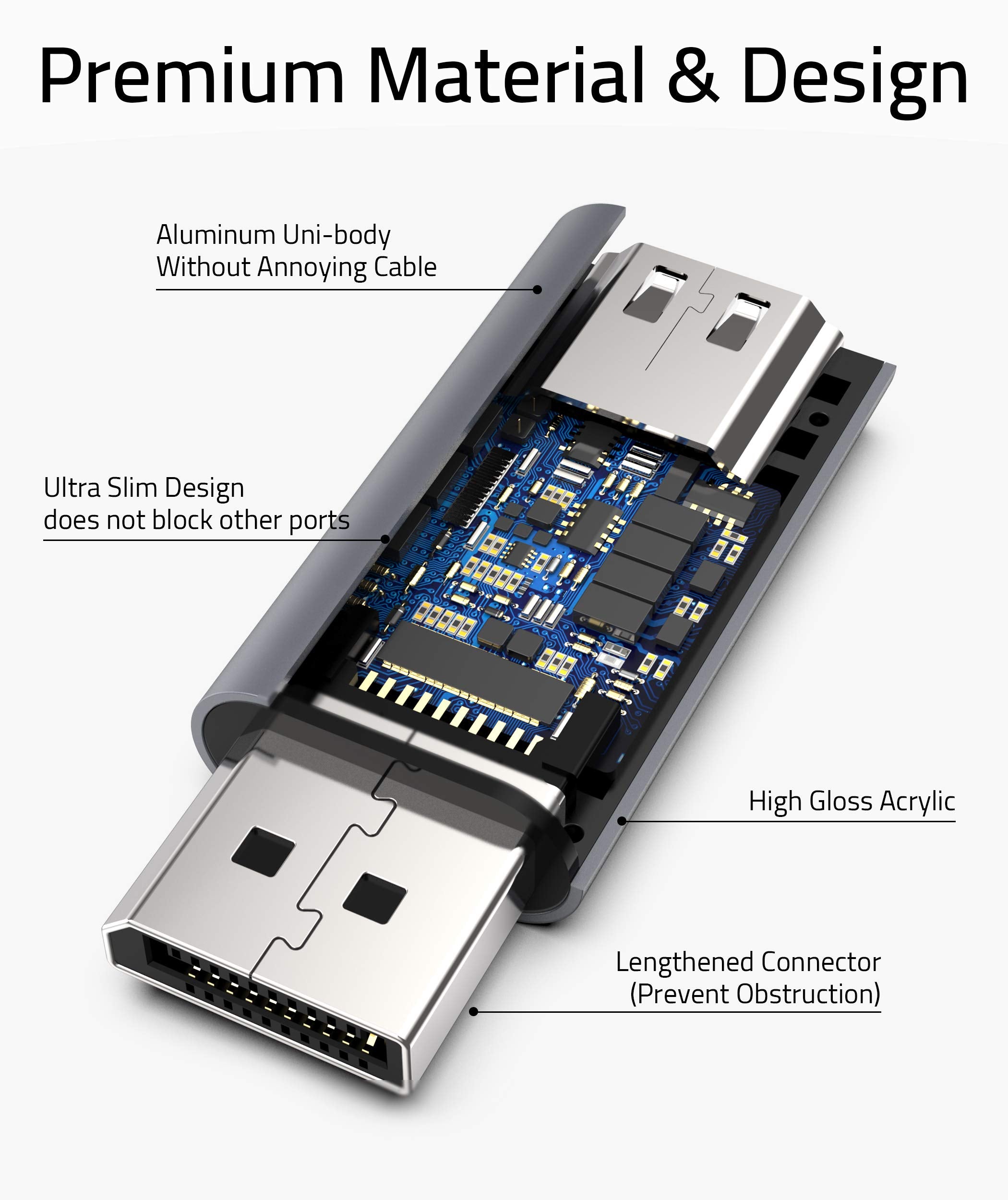 Starware Passive Adapter Compatible With Displayport Source Devices[Not For Hub]