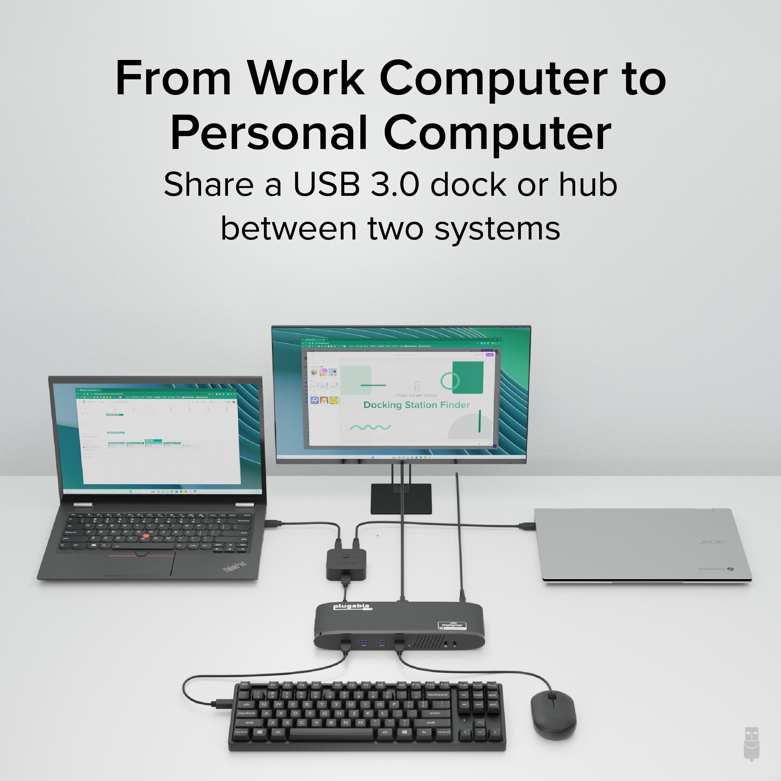 Plugable Usb 3.0 Sharing Switch For One-Button Swapping Of Usb Device Or Hub Between Two Computers (Ab Switch)