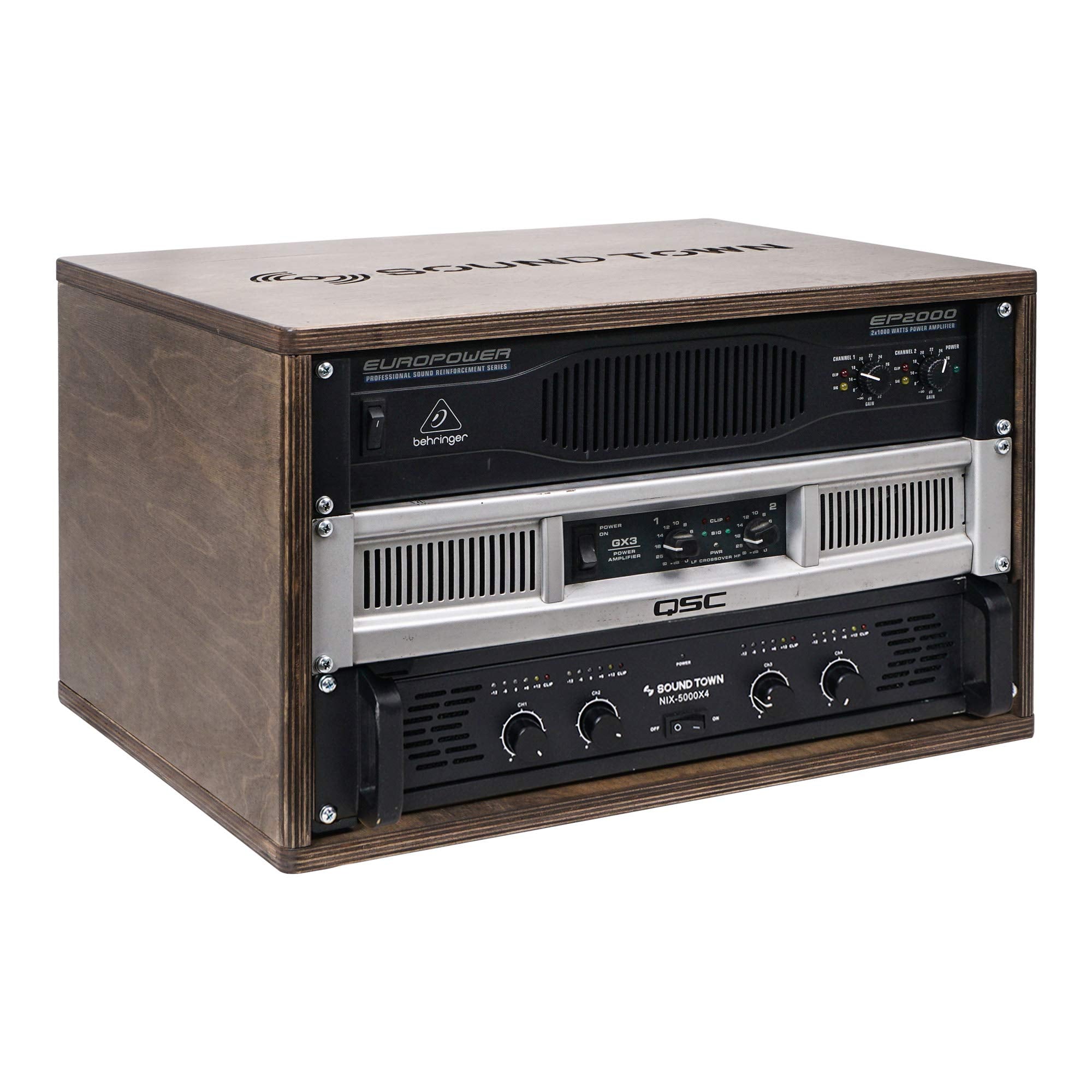 Sound Town Diy 6U Studio Rack With Solid Baltic Birch Plywood, Weathered Brown (Sdrk Y6B)