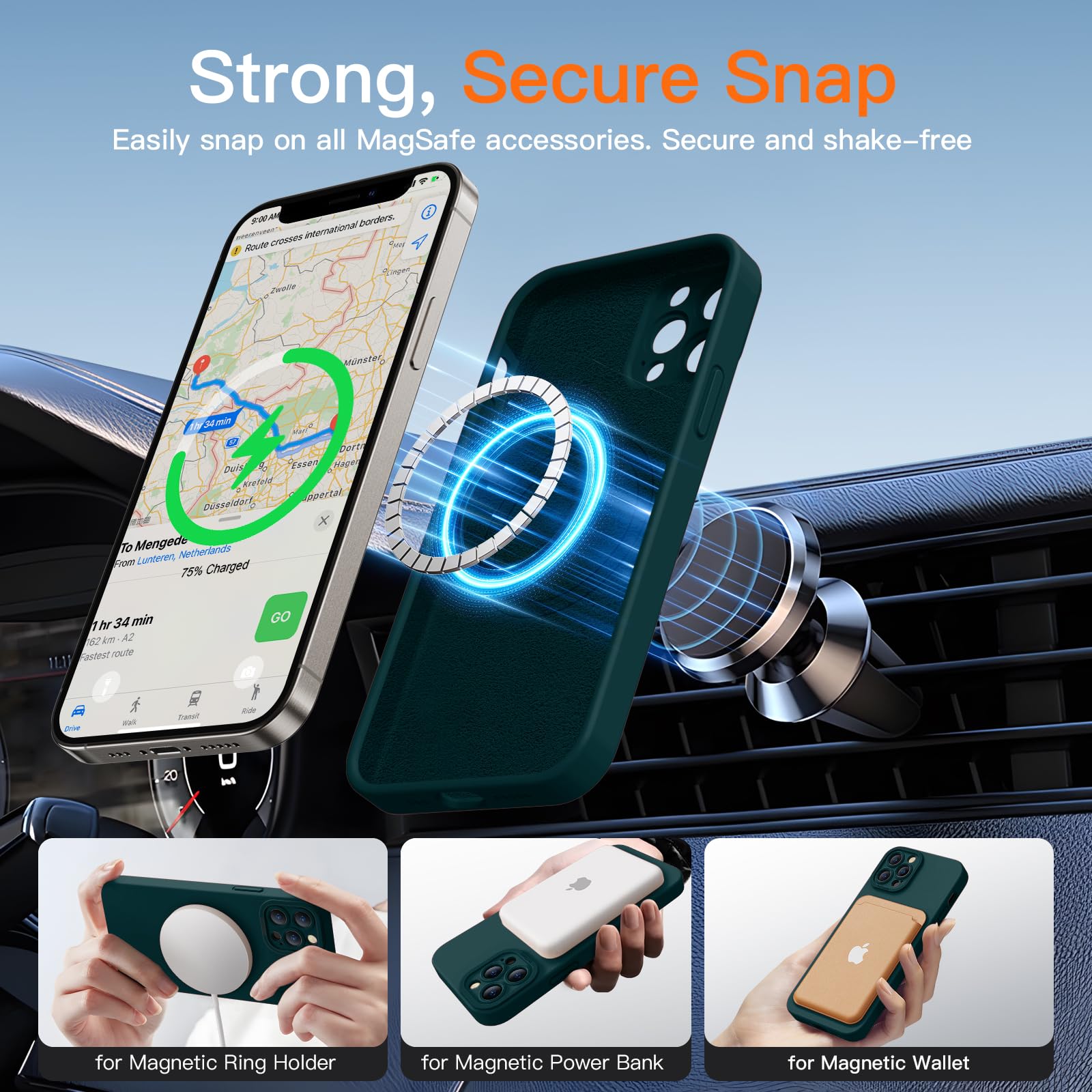 Kiresen Magnetic For Iphone 13 Pro Case With Screen Protector   Compatible With Magsafe   Upgraded Camera Protection   Silicone