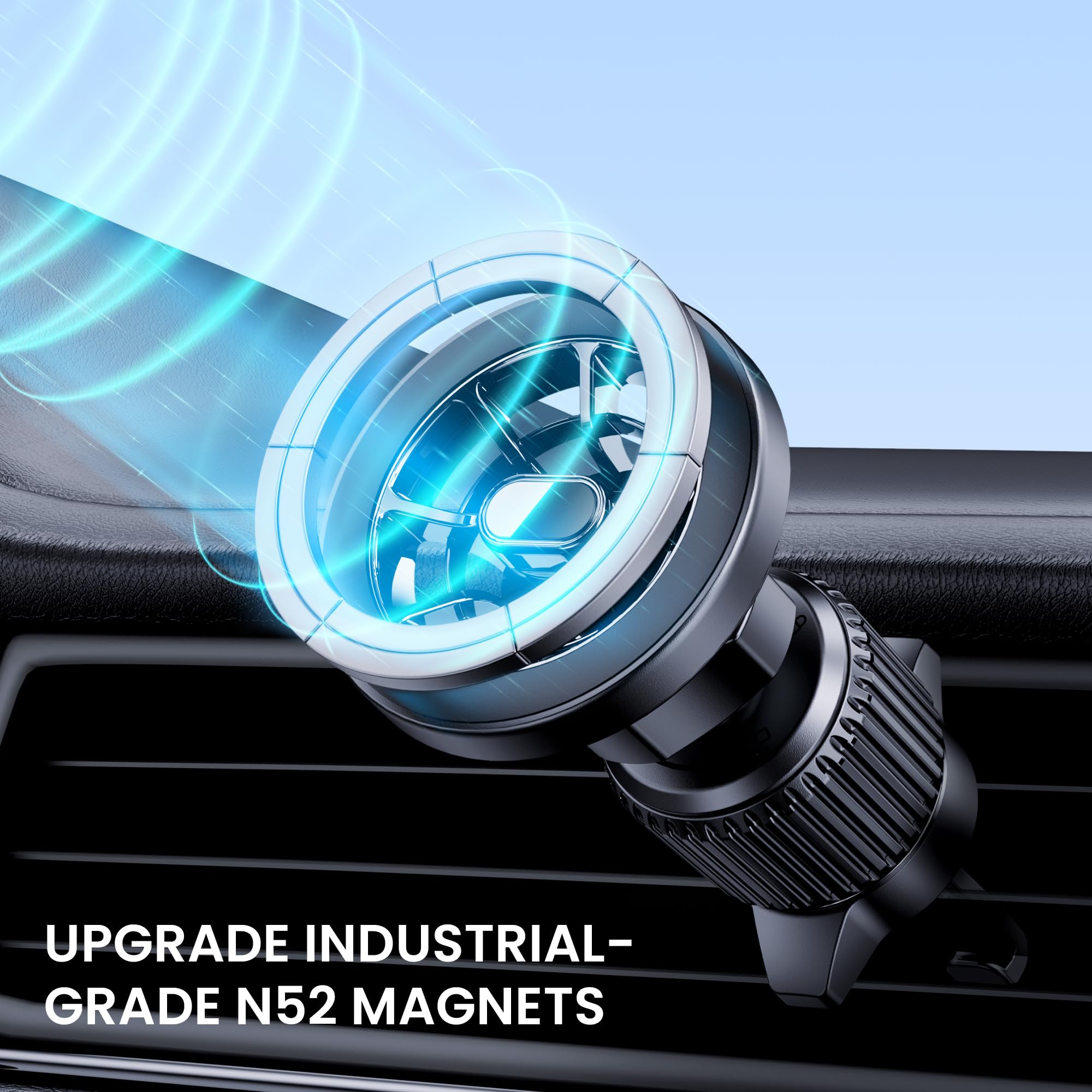 Pgu For Magsafe Car Mount, [Strongest Magnets][Unlimited Angles] Magnetic Phone Holder For Car Vent Cell Phone Holder Car Mount