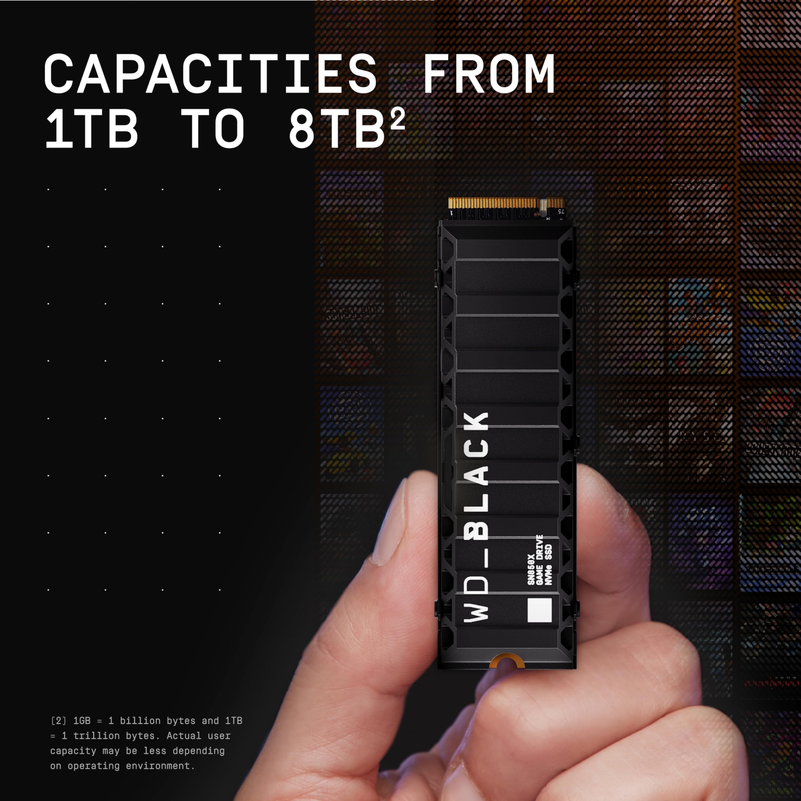 Wd_Black 8Tb Sn850X Nvme Internal Gaming Solid State Drive With Heatsink   Works With Playstation 5, Gen4 Pcie, M.2 2280, Up To