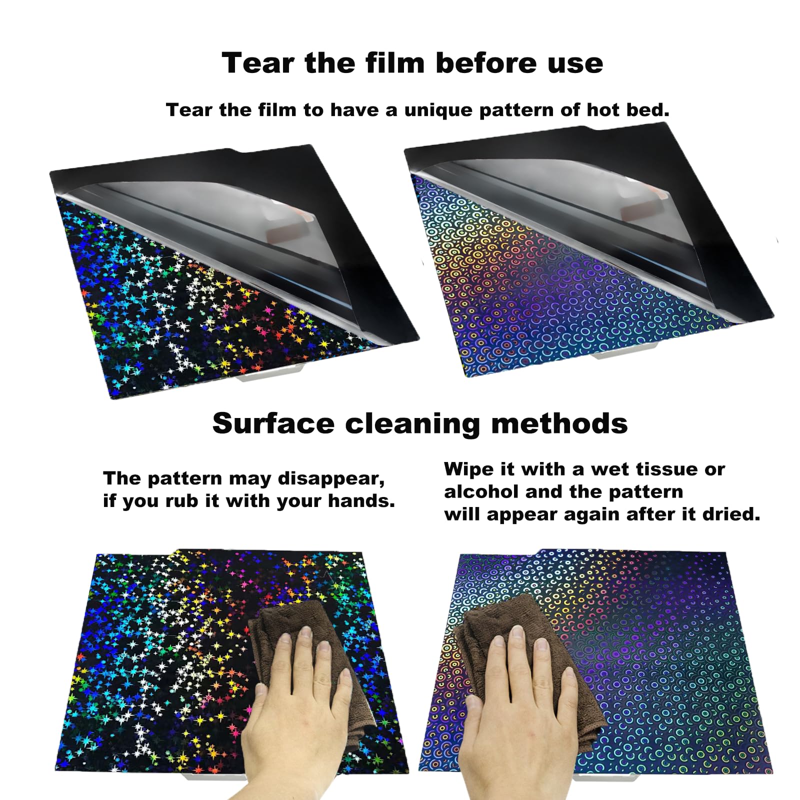 Galaxy Pey+Kaleidoscope Pek Bambu Build Plate For Bambu Labs X1 X1C X1E P1P P1S A1 3D Pritner, Double Sided Smooth Flexible Spri