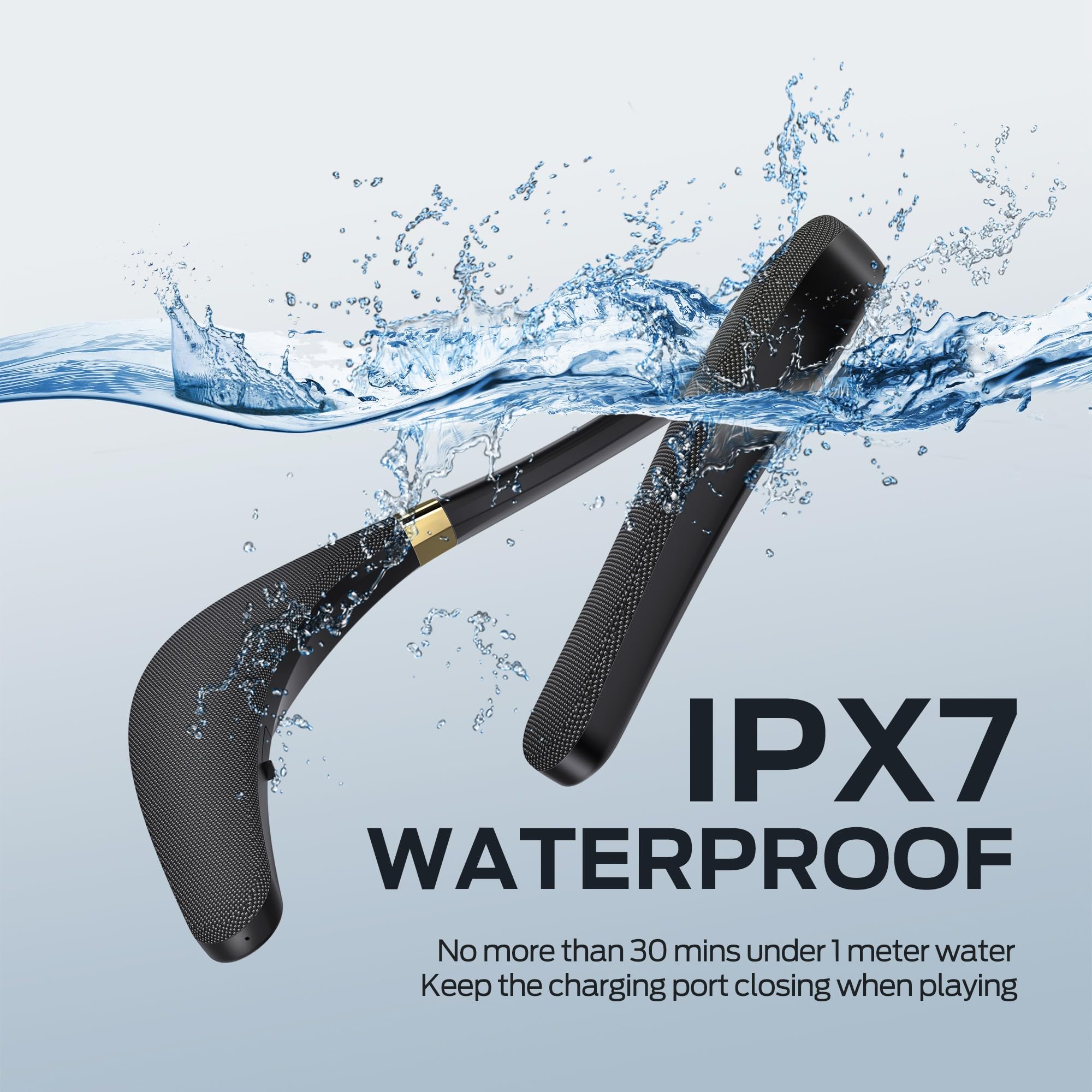 Monster Boomerang Neckband Bluetooth Speaker, Neck Wireless Wearable Speaker With 12H Playtime, True 3D Stereo Sound, Portable S