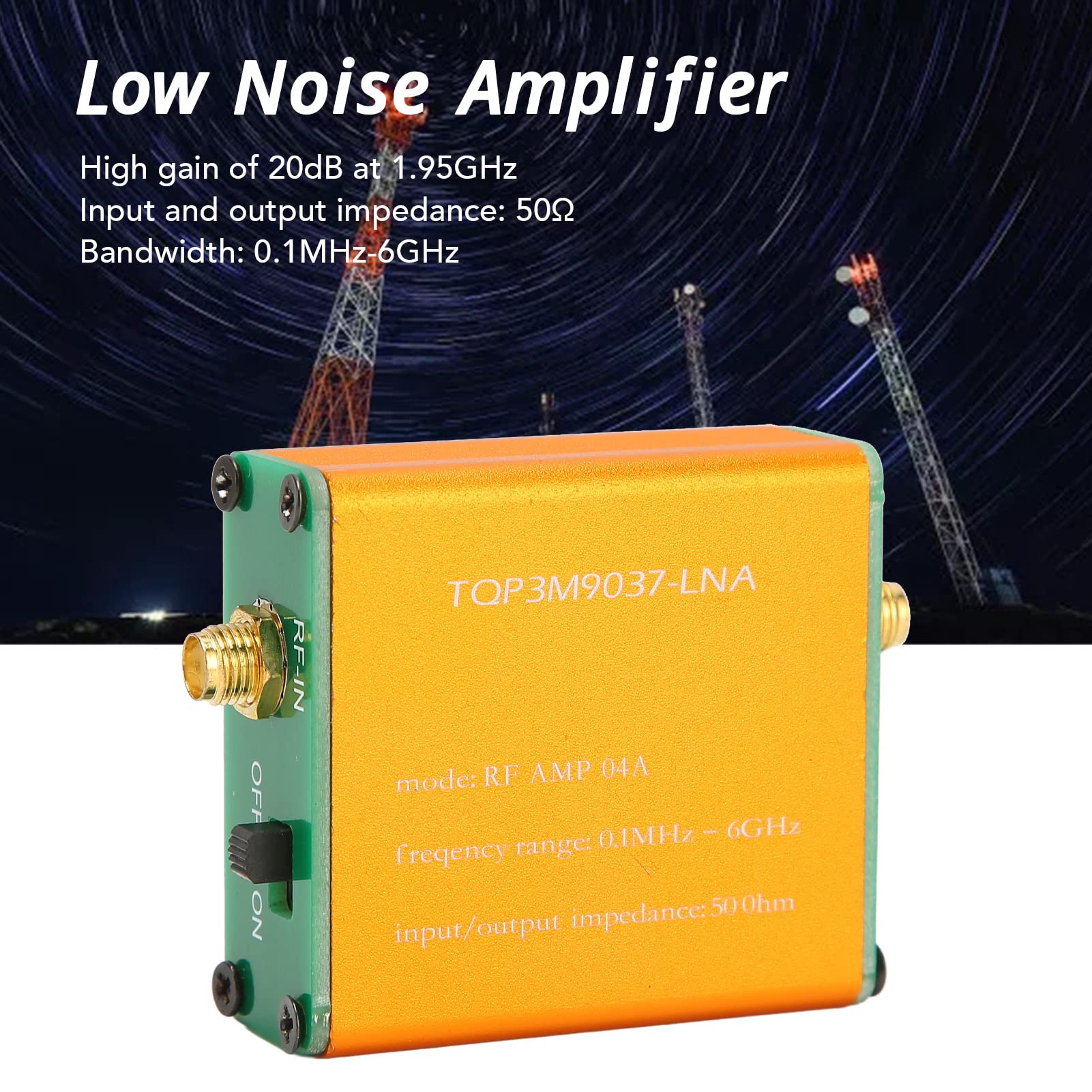 Low Noise Amplifier Module, 20Db High Gain Lna Metal 0.1Mhz6Ghz Full Band Rf Amplifier Sma Female Head For Remote Control Receiv