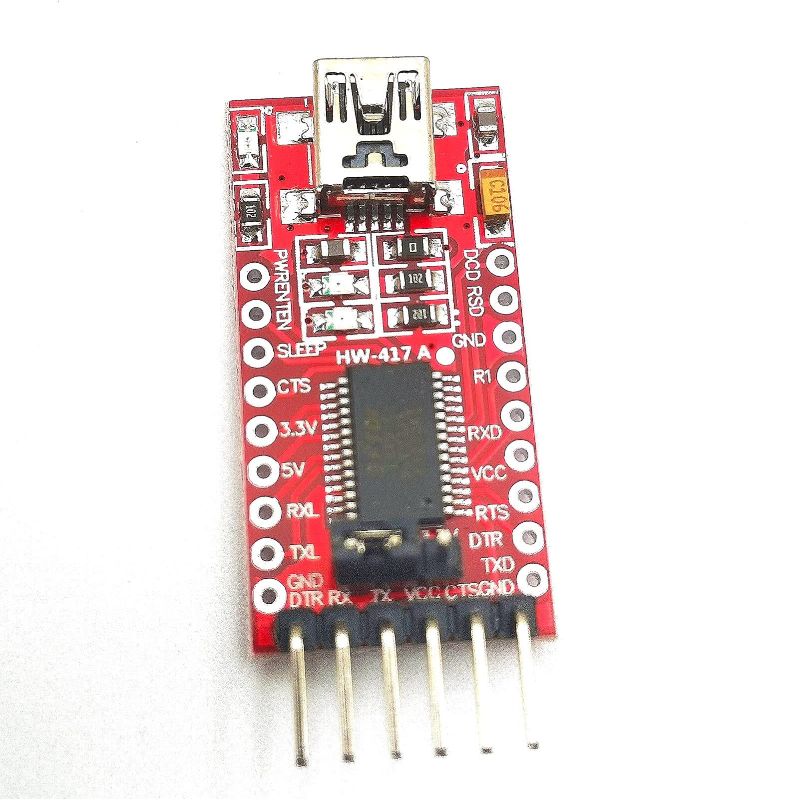 Fainwan 2Pcs Ft232Rl Ftdi Mini Usb To Ttl Serial Converter Adapter, 3.3V/5.5V, Supports Win95/98/98Se/Me/2000/Xp/Win7 32Bit/64Bi