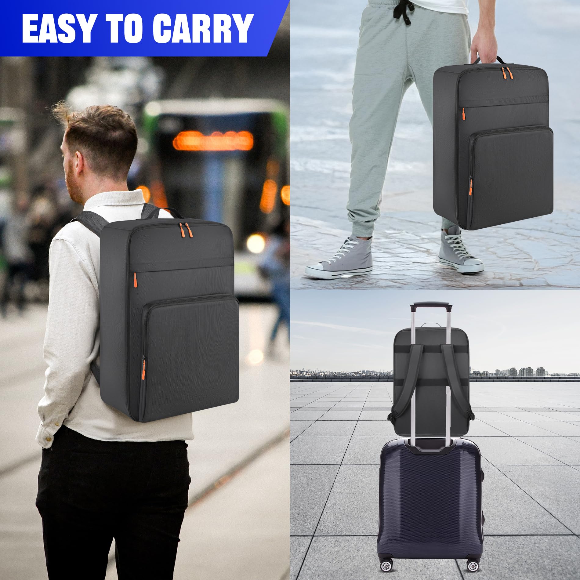 Aleemin Par Light Bag Soft Padded For 10 Par Lights, Stage Lighting Case With Removable Dividers & Backpack Strap & Handle, Ligh