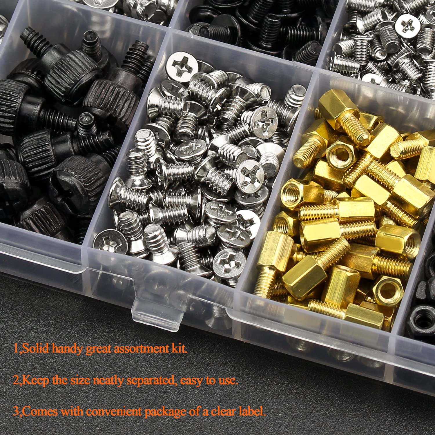 Helifouner 450 Pieces Computer Standoffs Screws Assorted Kit For 2.5'' Ssd, Hard Drive, Computer Case, Motherboard, Fan Power Gr