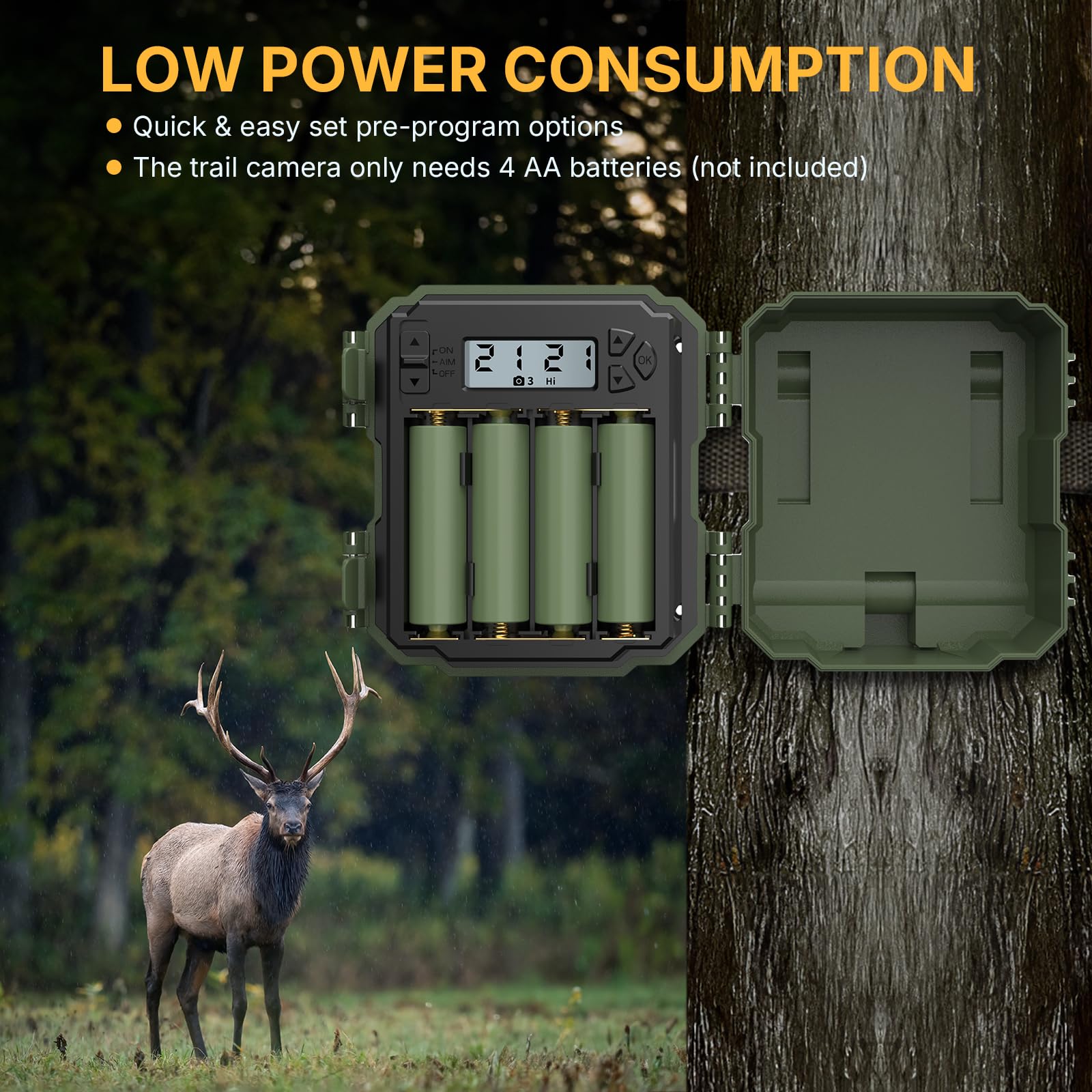 Wosports Mini Trail Camera 24Mp 1080P Game Hunting Camera With Night Vision Deer Camera For Wildlife Monitoring Hunting
