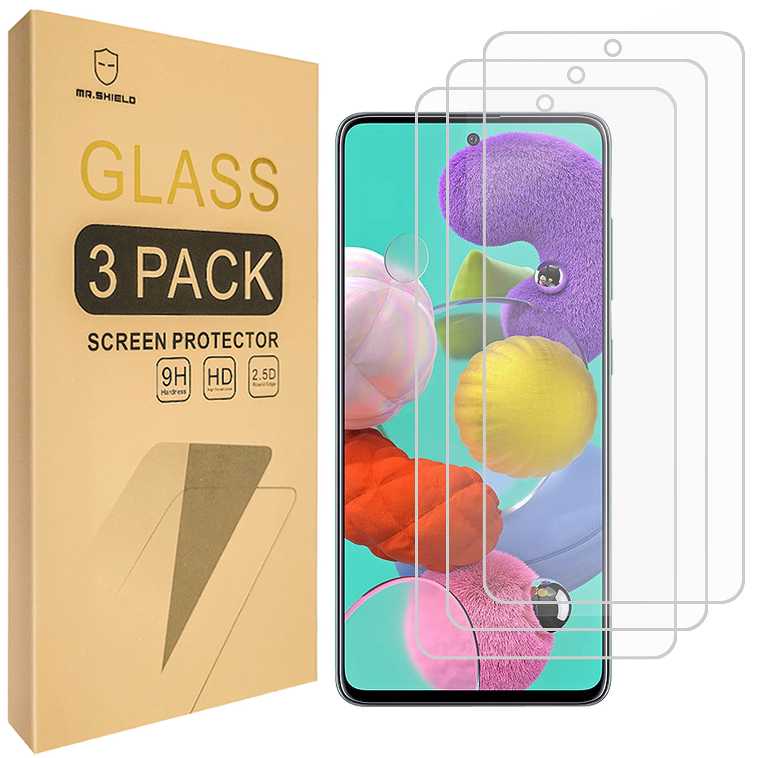 [3 Pack] Mr.Shield Designed For Samsung Galaxy A51 / Galaxy A53 5G / Galaxy A52/A52 5G [Tempered Glass] [Japan Glass With 9H Har