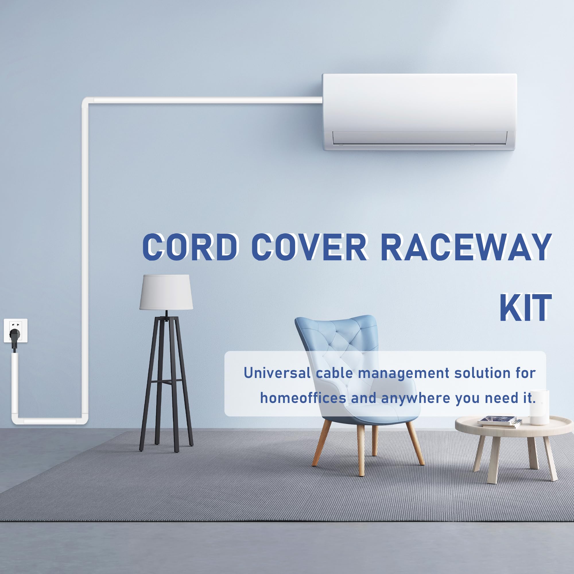 Cable Cover Wall   Cord Hiders For Tv On Wall, 157 Inches Cable Cover Channel, White