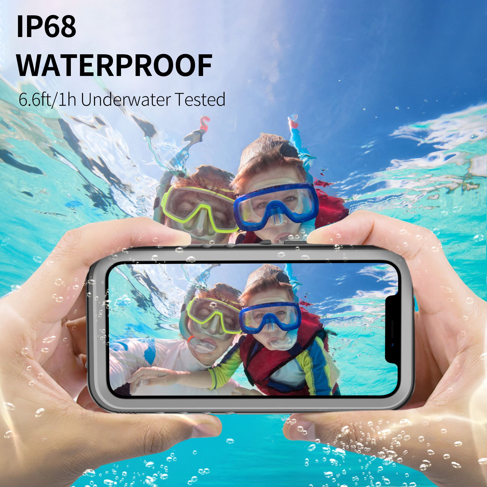 Sportlink Compatible With Iphone 12 Pro Waterproof Case - Full Body Shockproof Dustproof Phone Screen Protector Rugged Waterproo