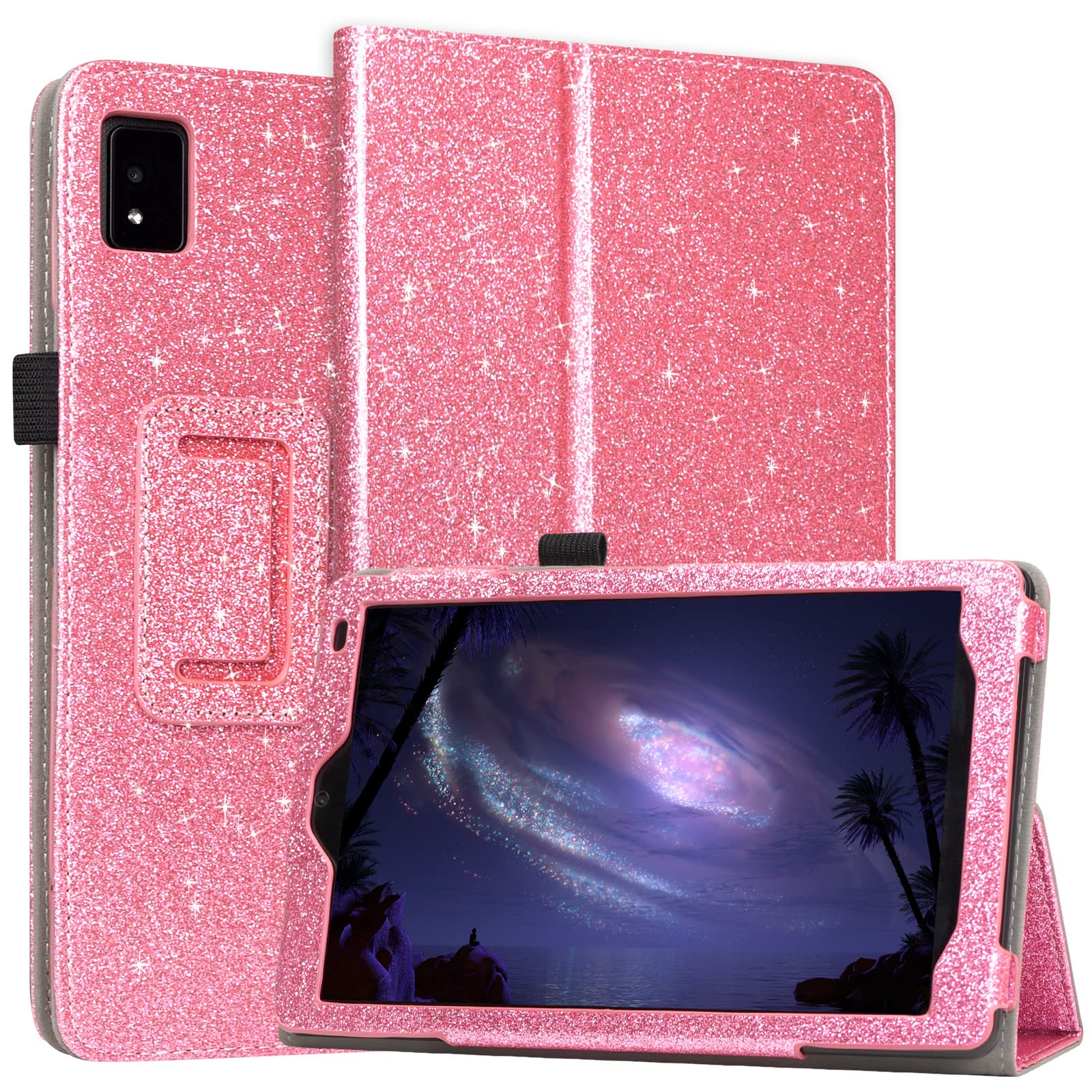 Jkhandy Case For Moxee Tablet 2 8 Inch 2022 Release (Model: Mt T8B22), Folio Pu Leather Stand Cover With Pencil Holder, Glitter