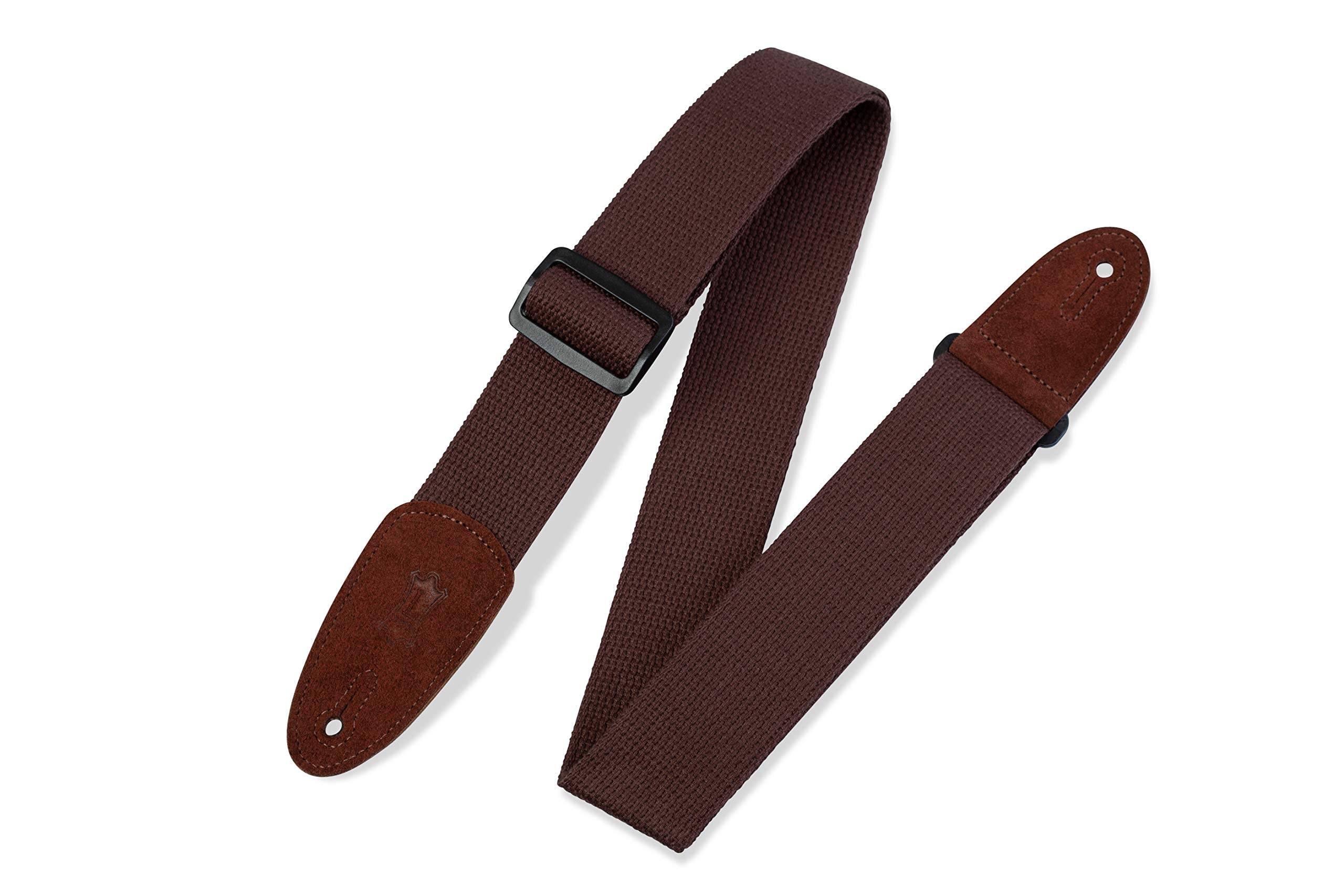 Levy'S Leathers 2'' Cotton Guitar Strap With Suede Ends And Tri Glide Adjustment, Adjustable To 58''; Brown (Mc8 Brn)