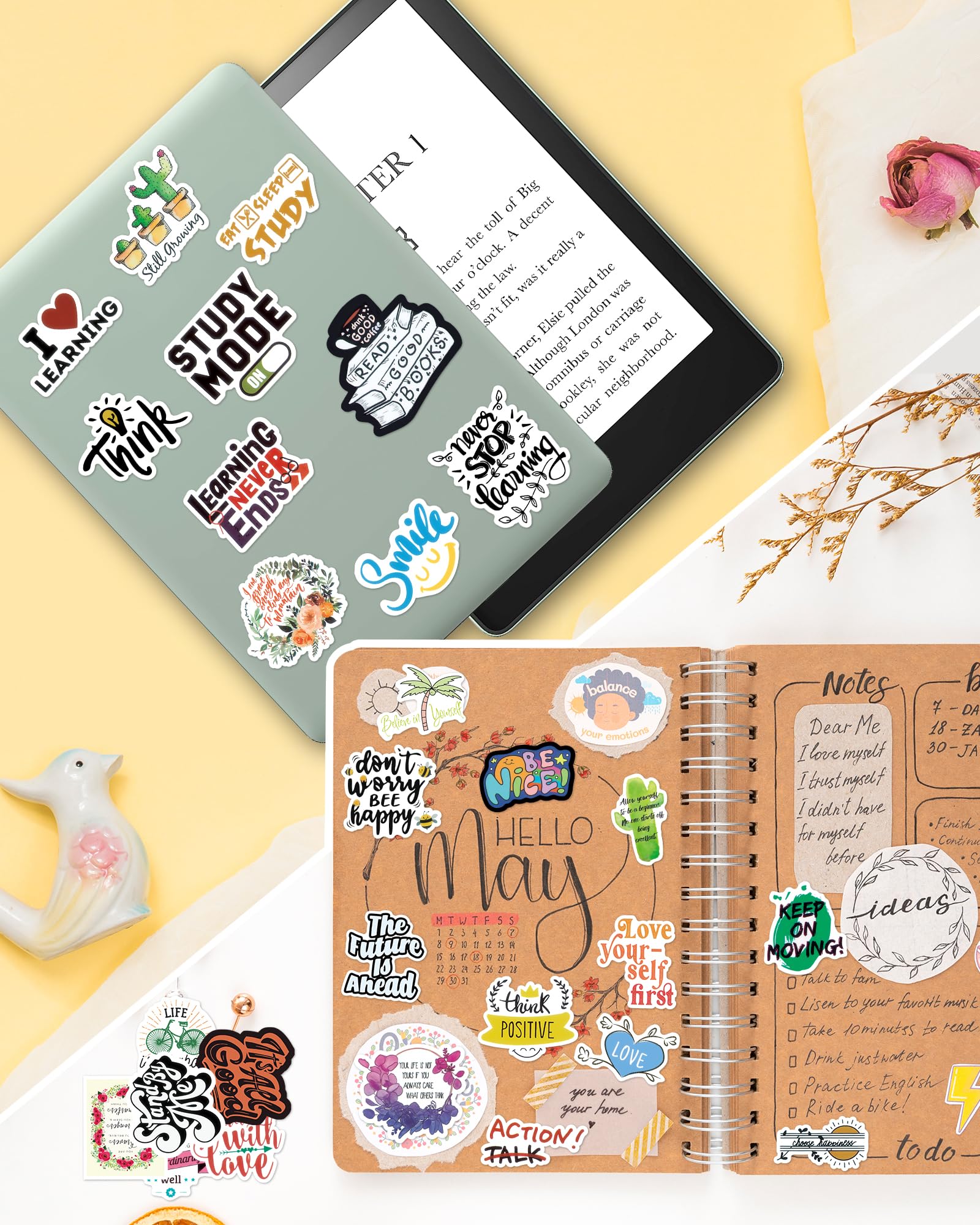 300 Pcs Inspirational Stickers For Adults, Scrapbook Vision Board Supplies Motivational Stickers For Water Bottles Laptop, Posit