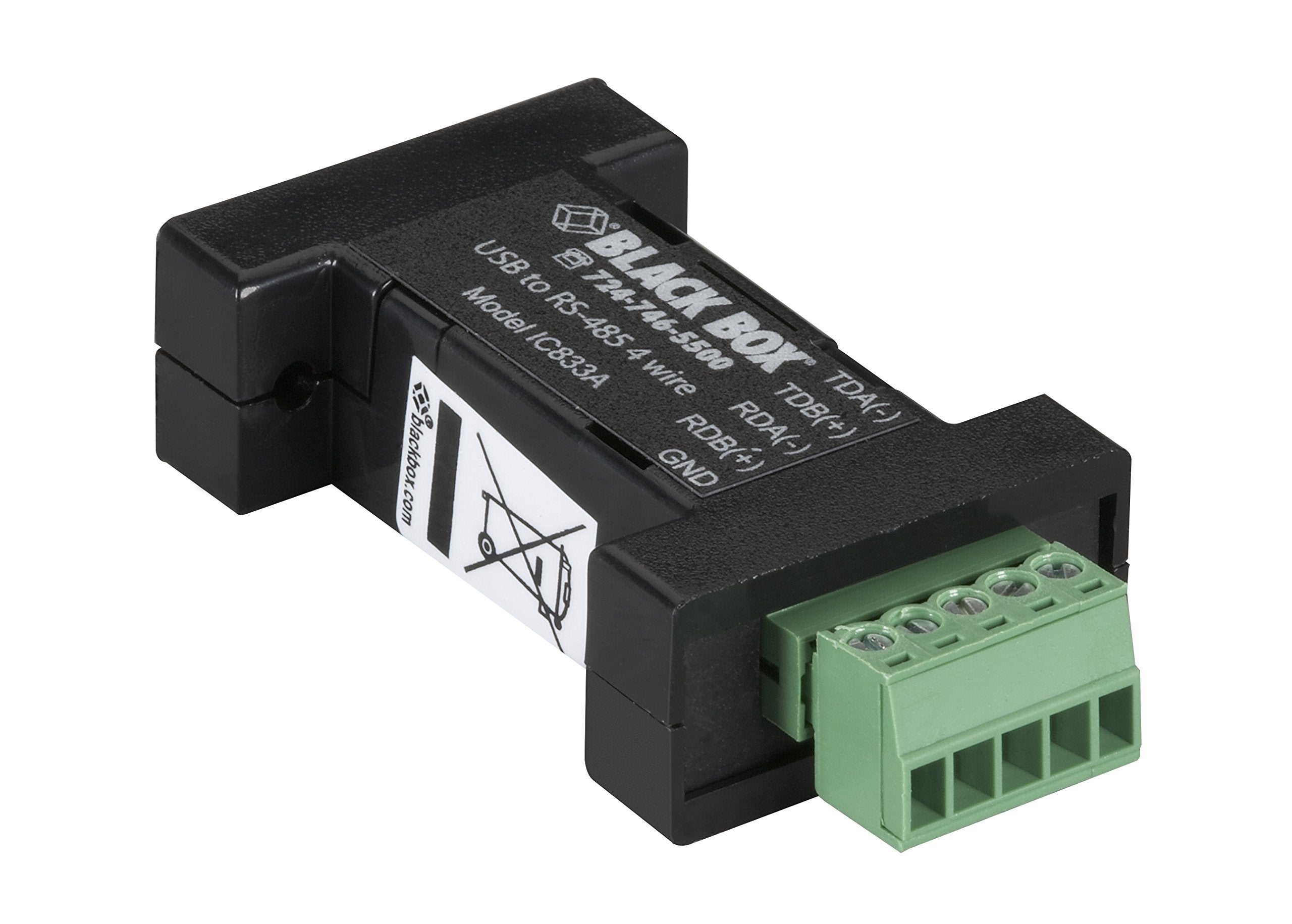 Black Box Usb 2.0 To Rs485 4 Wire Converter, Terminal Block, 1 Port