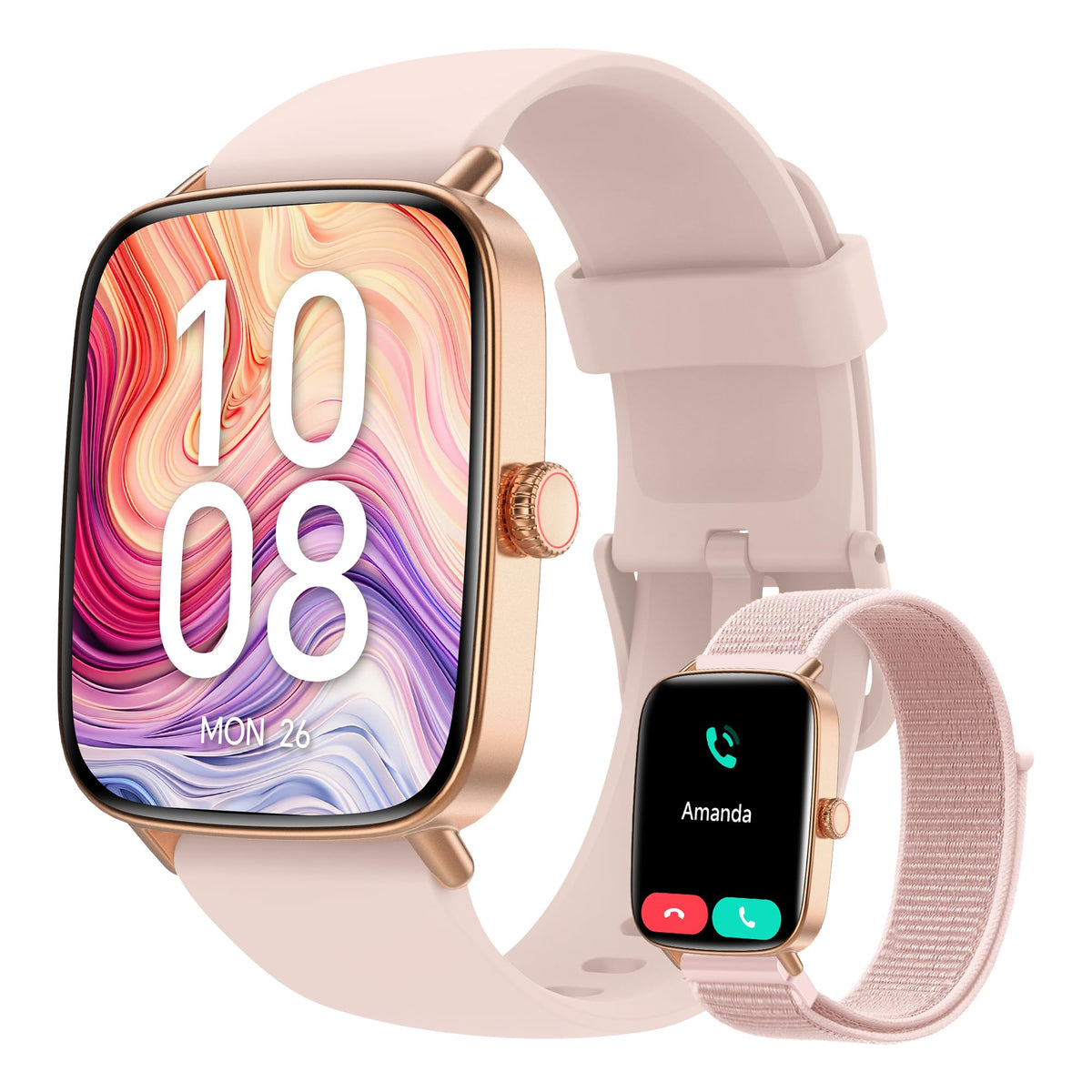 Smart Watch For Women, 2025 New Smartwatch (Answer/Make Call) For Iphone/Android, 1.85 '' Hd Dynamic Dial Fitness Tracker With 1